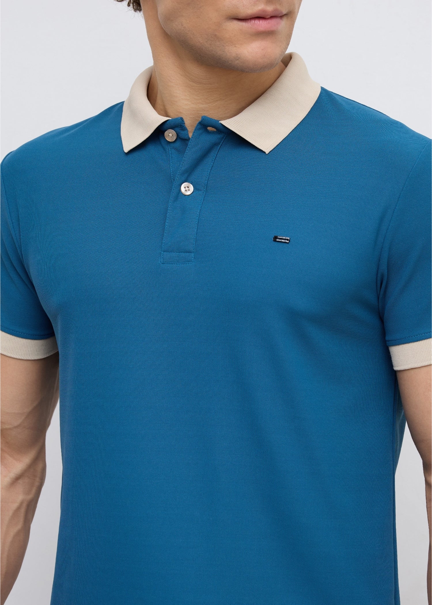 Mary Solid Polo T-Shirt: Blue