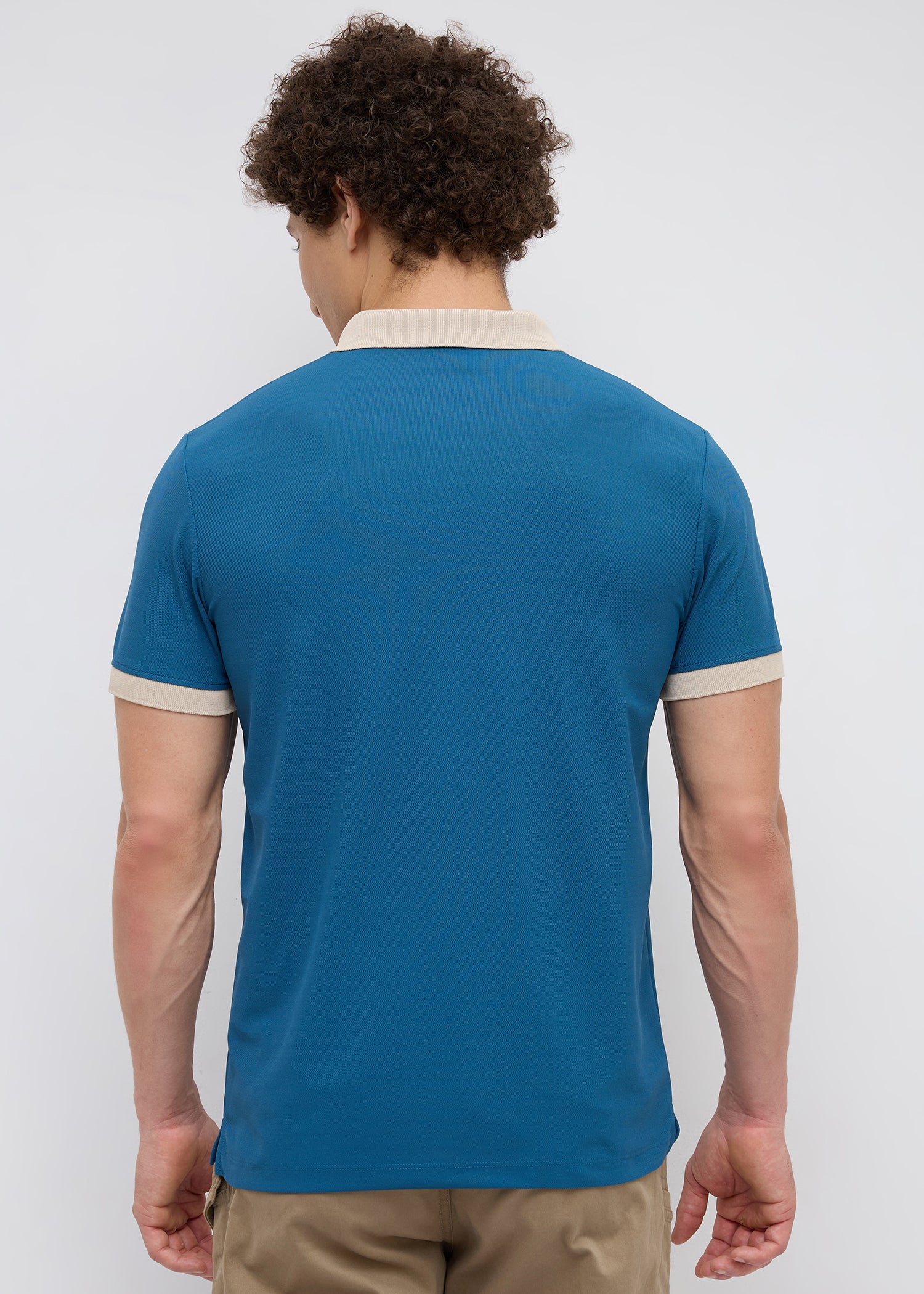 Mary Solid Polo T-Shirt: Blue