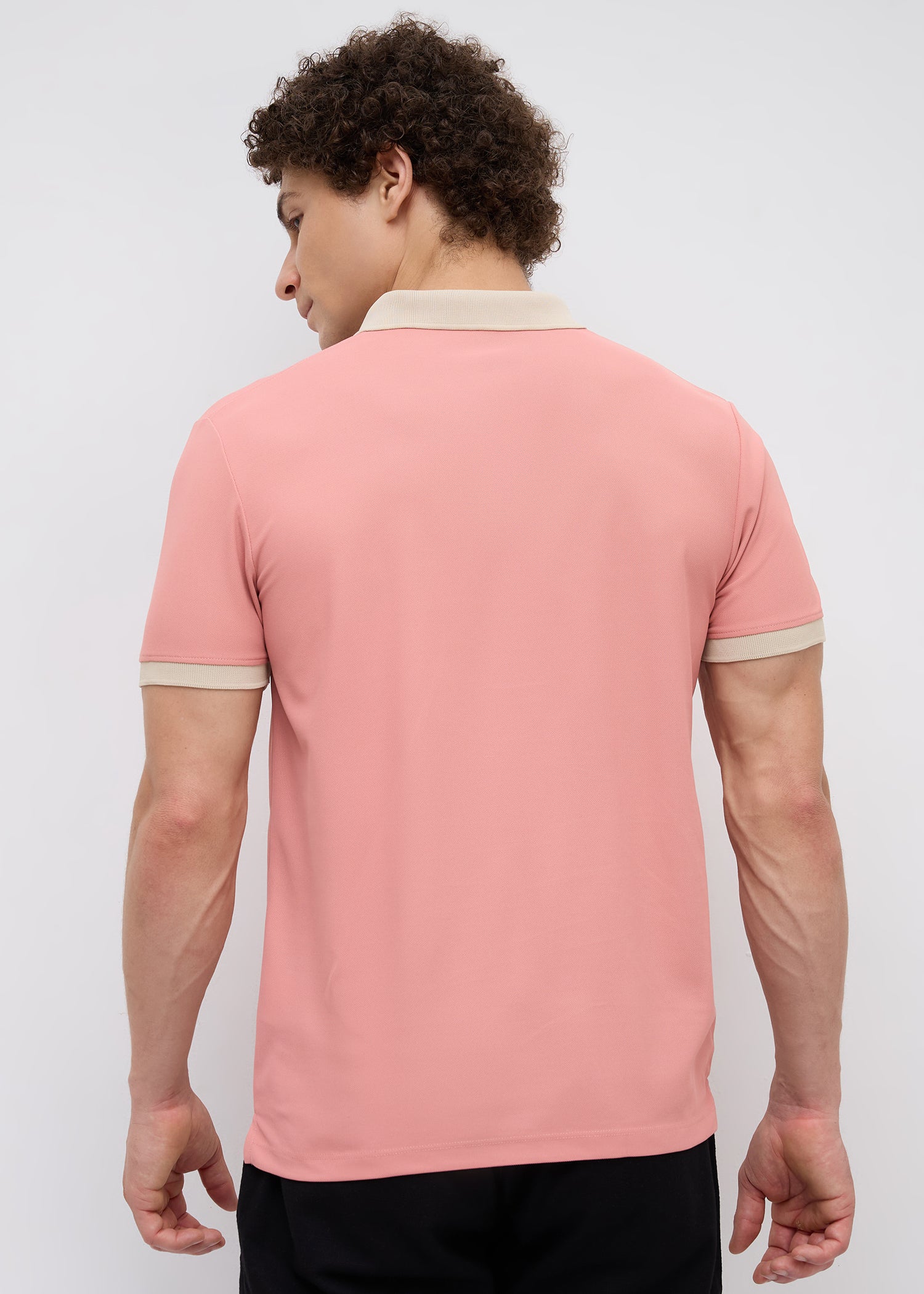 Mary Solid Polo T-Shirt: Coral Pink