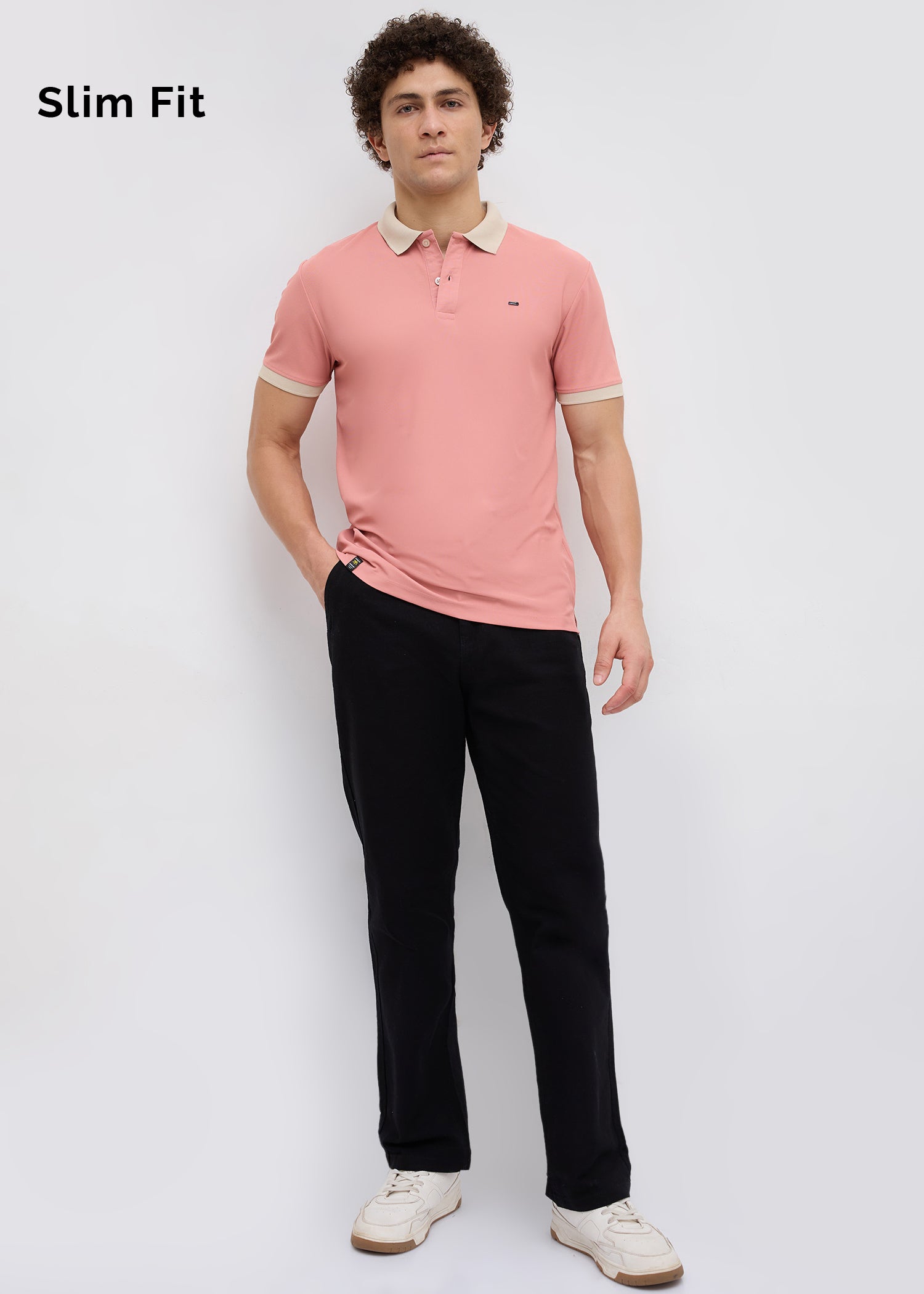 Mary Solid Polo T-Shirt: Coral Pink