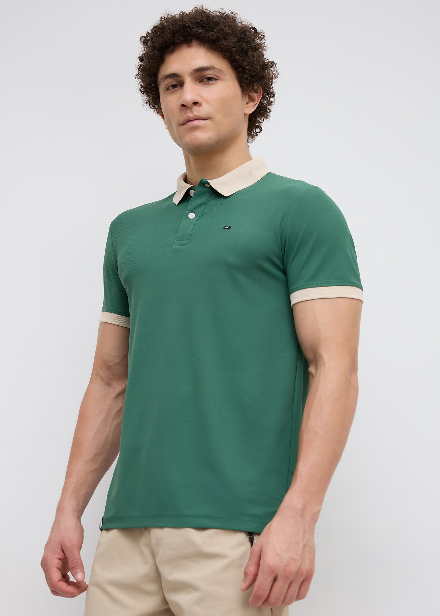 Mary Solid Polo T-Shirt: Green