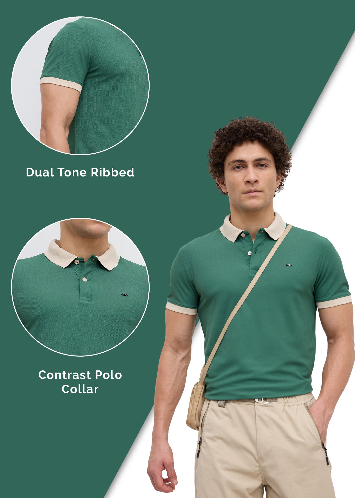 Mary Solid Polo T-Shirt: Green