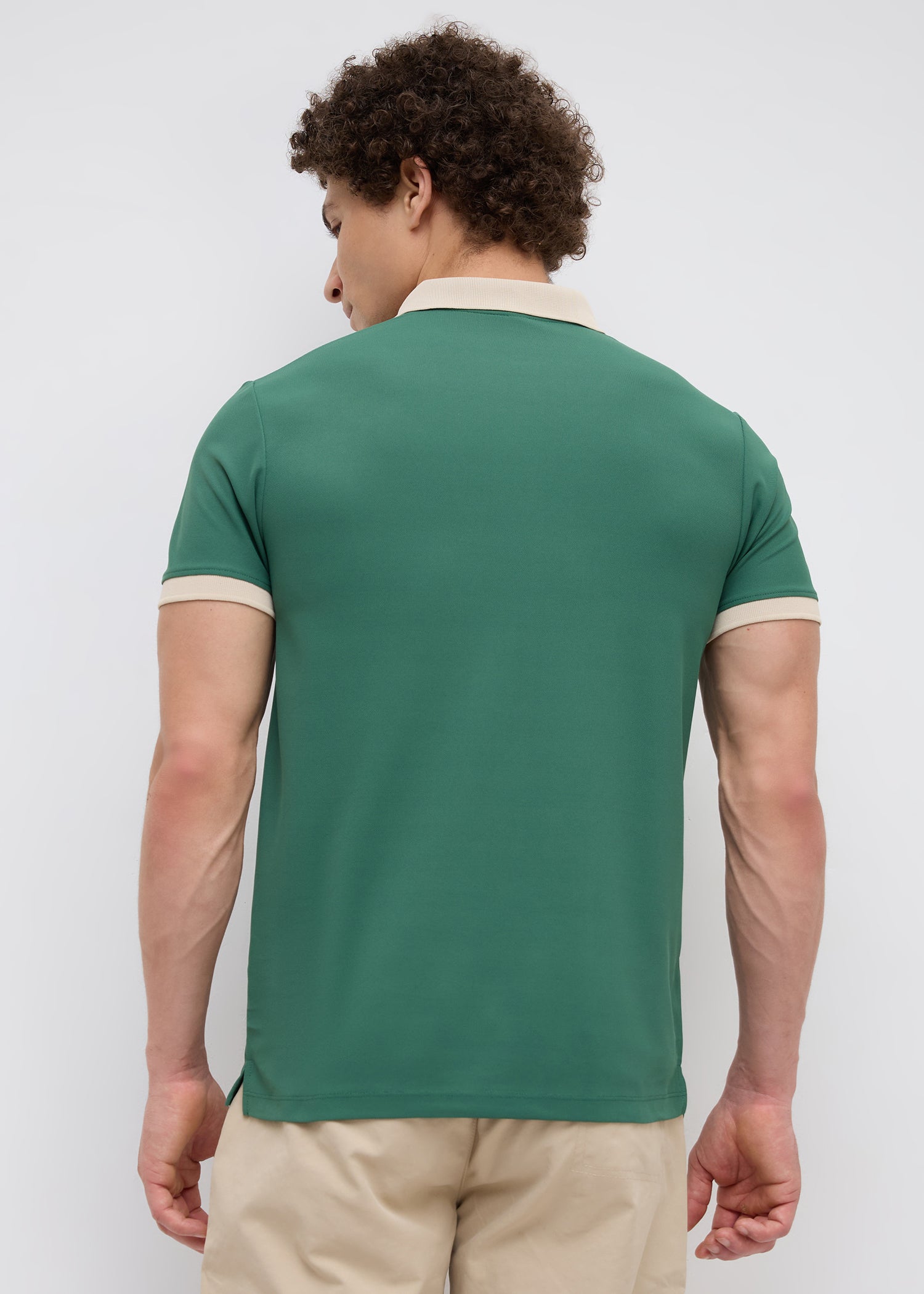 Mary Solid Polo T-Shirt: Green