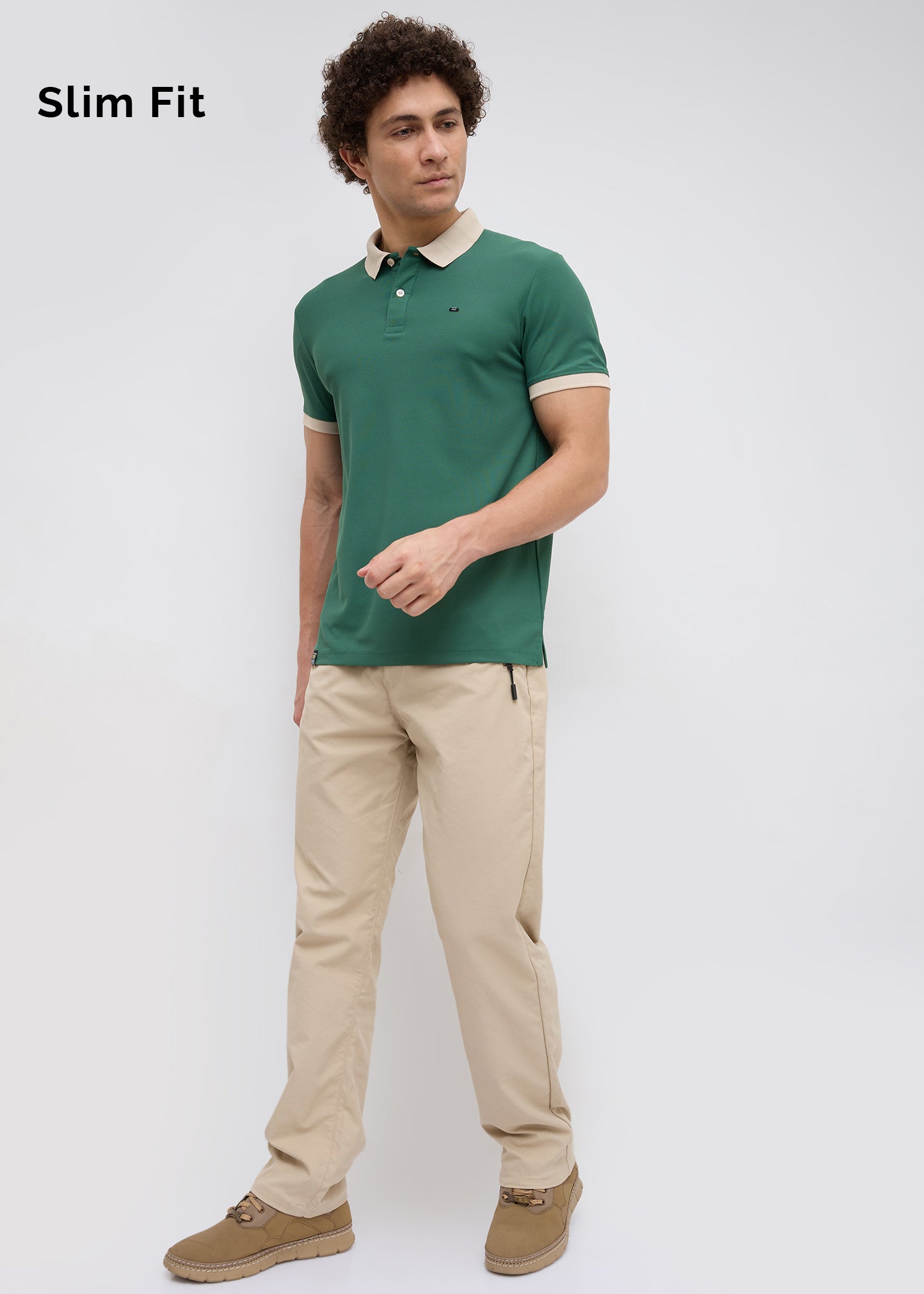 Mary Solid Polo T-Shirt: Green