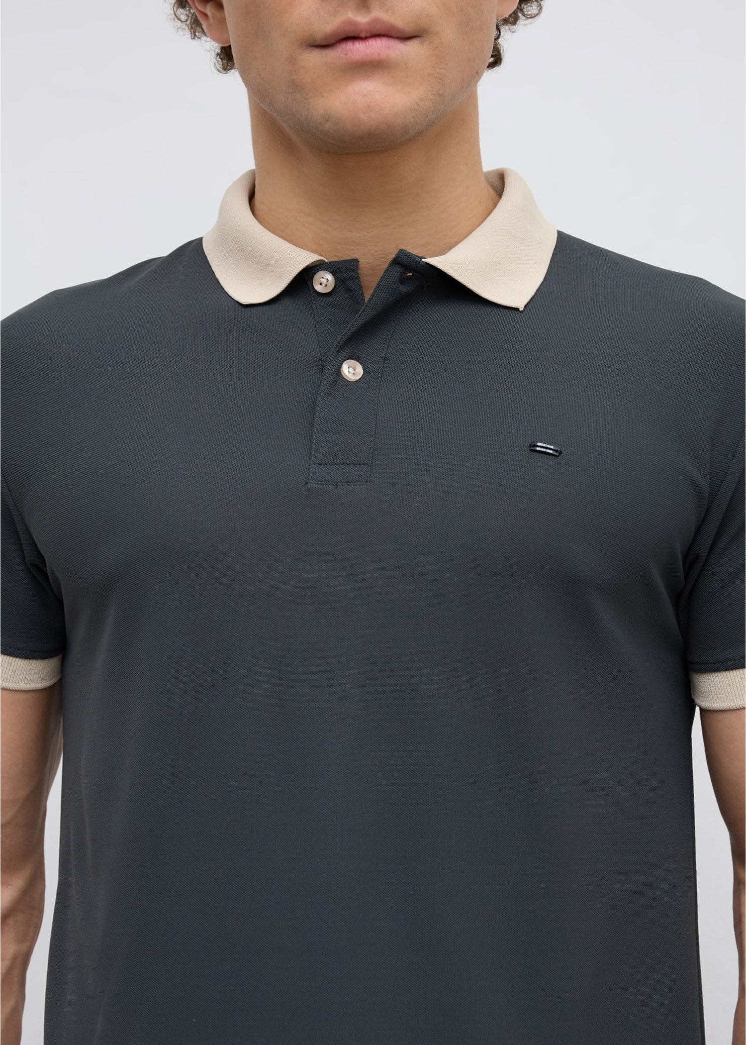 Mary Solid Polo T-Shirt: Grey
