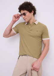 Mary Solid Polo T-Shirt: Khaki