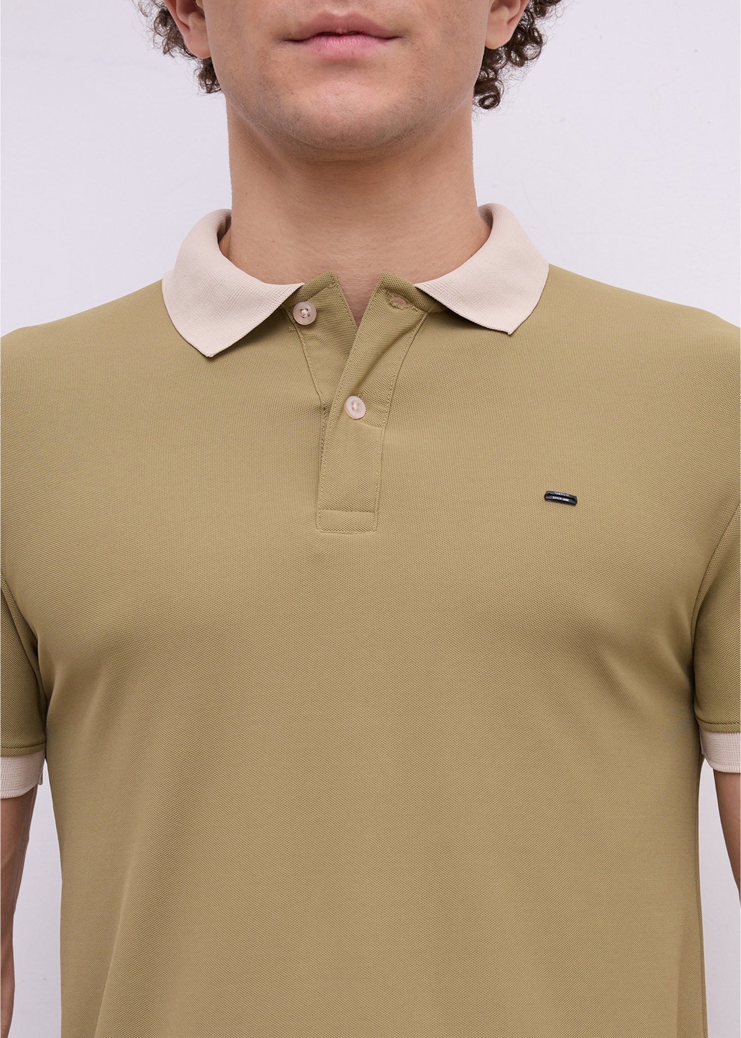 Mary Solid Polo T-Shirt: Khaki