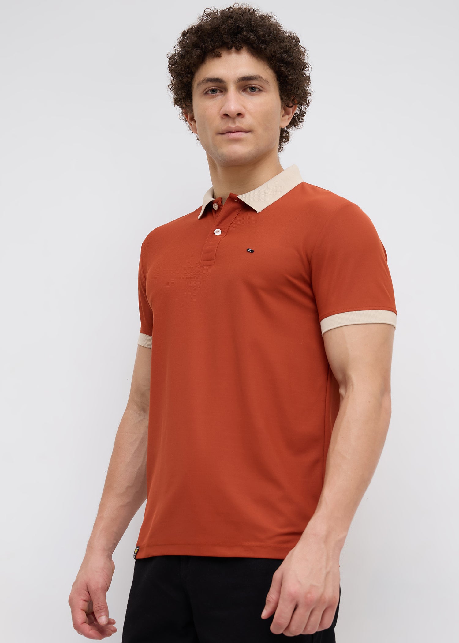 Mary Solid Polo T-Shirt: Rust