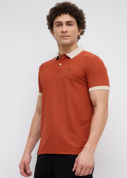 Mary Solid Polo T-Shirt: Rust