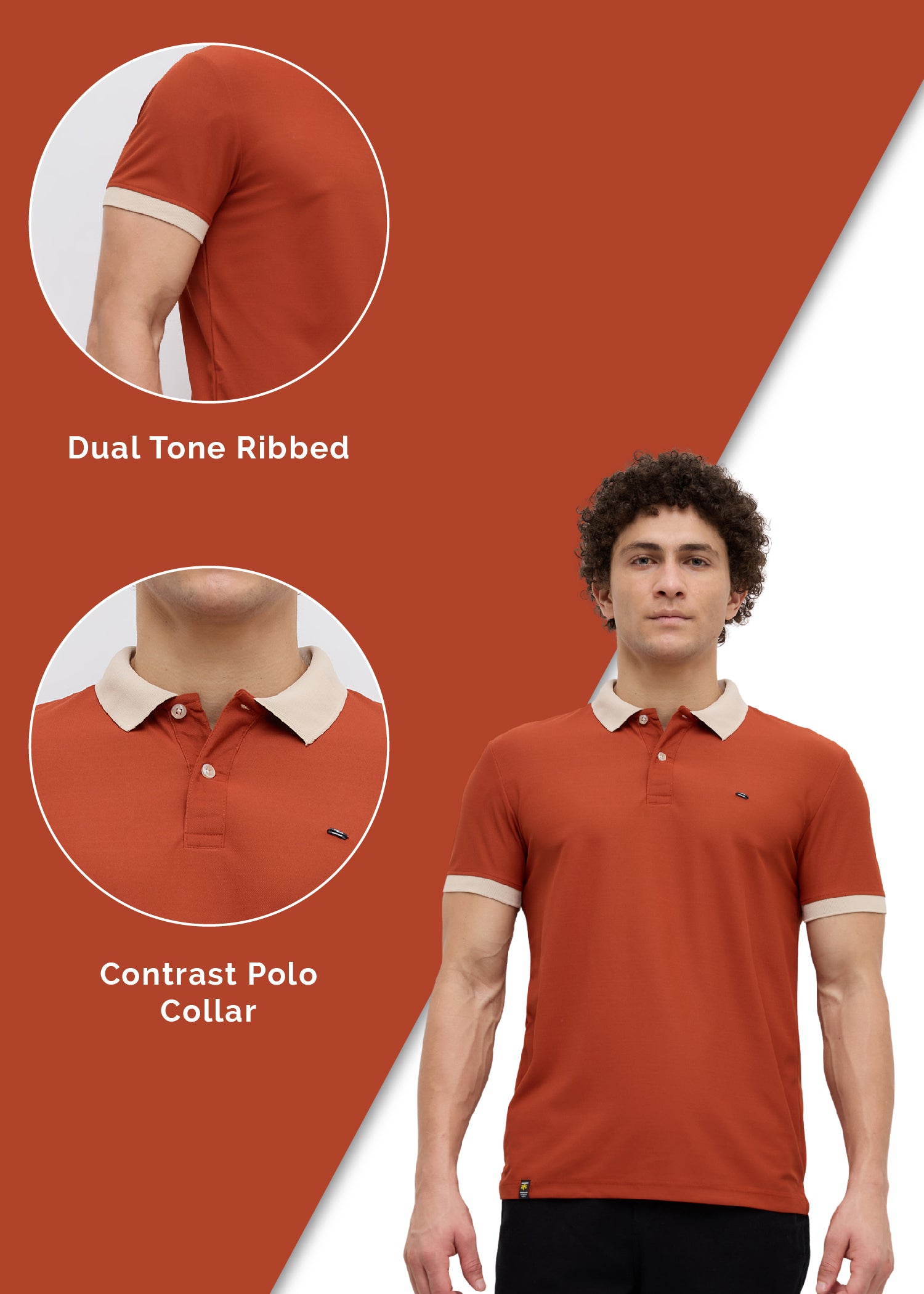 Mary Solid Polo T-Shirt: Rust