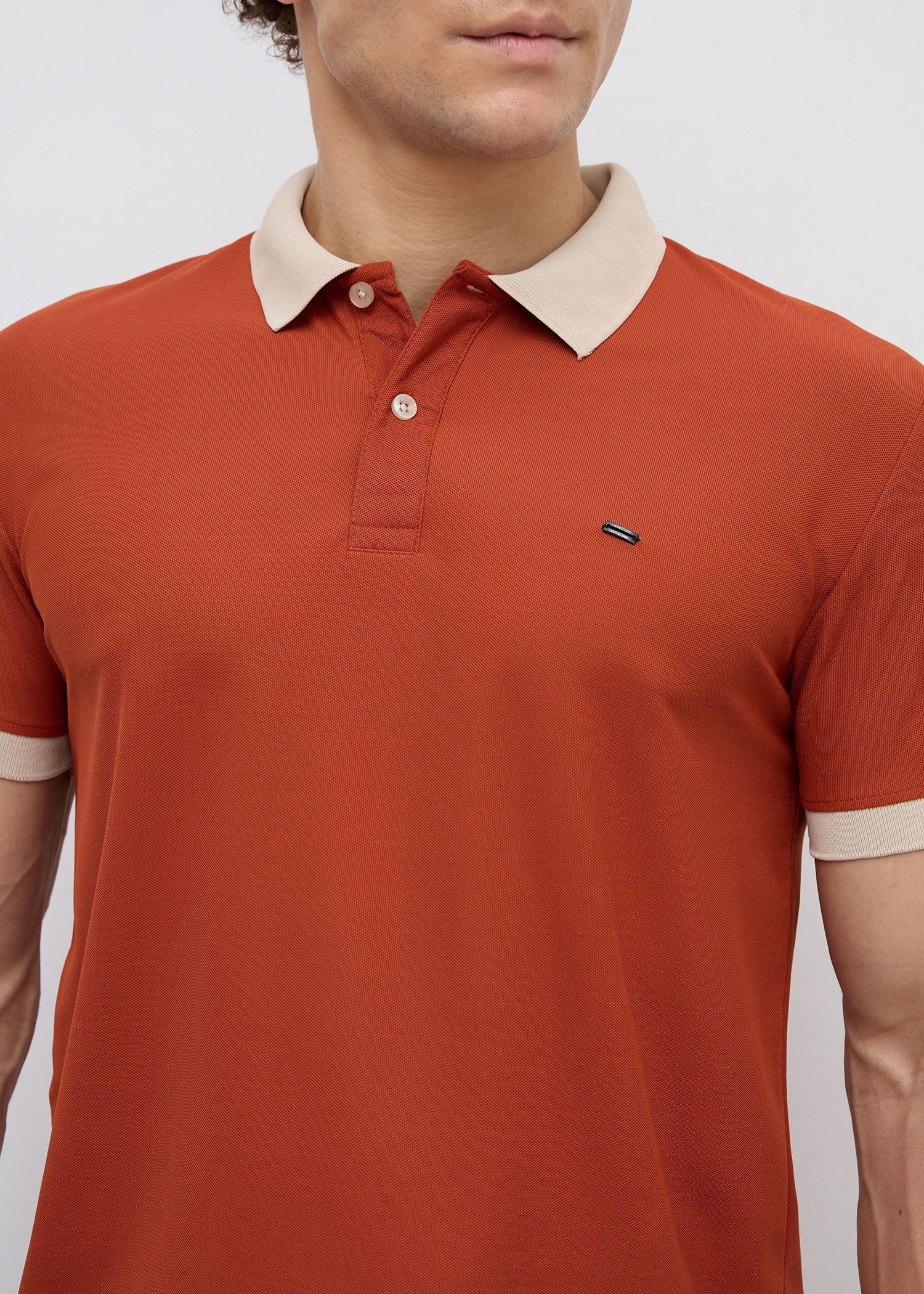 Mary Solid Polo T-Shirt: Rust