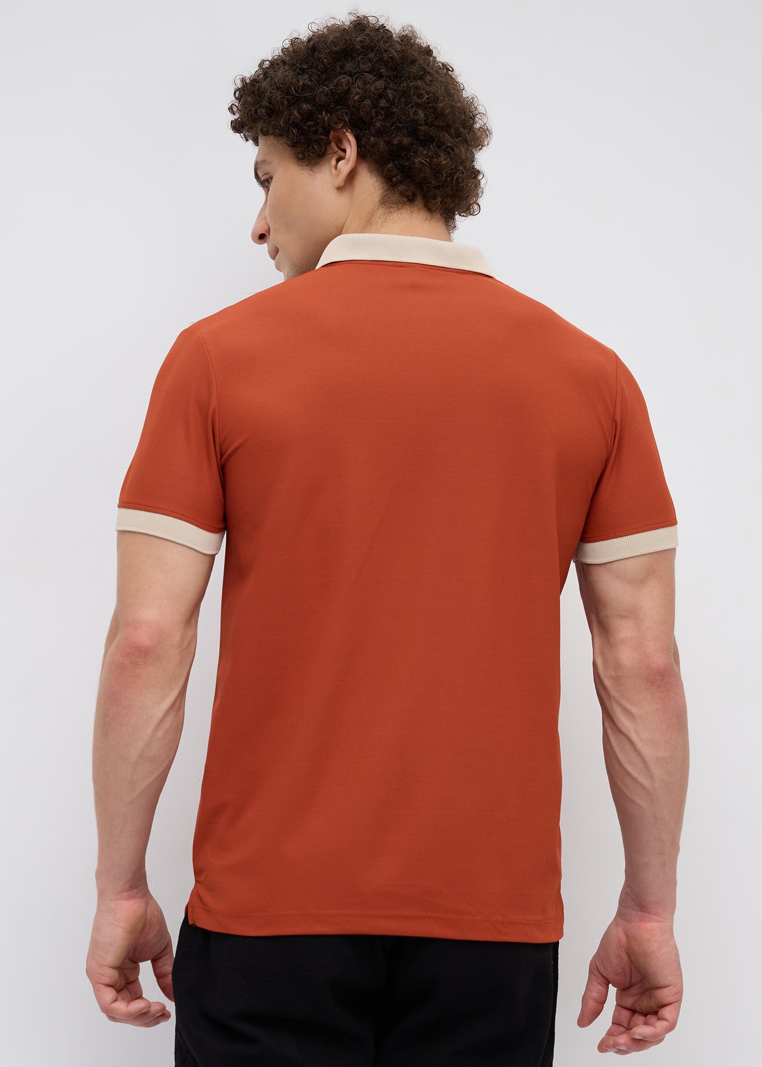 Mary Solid Polo T-Shirt: Rust