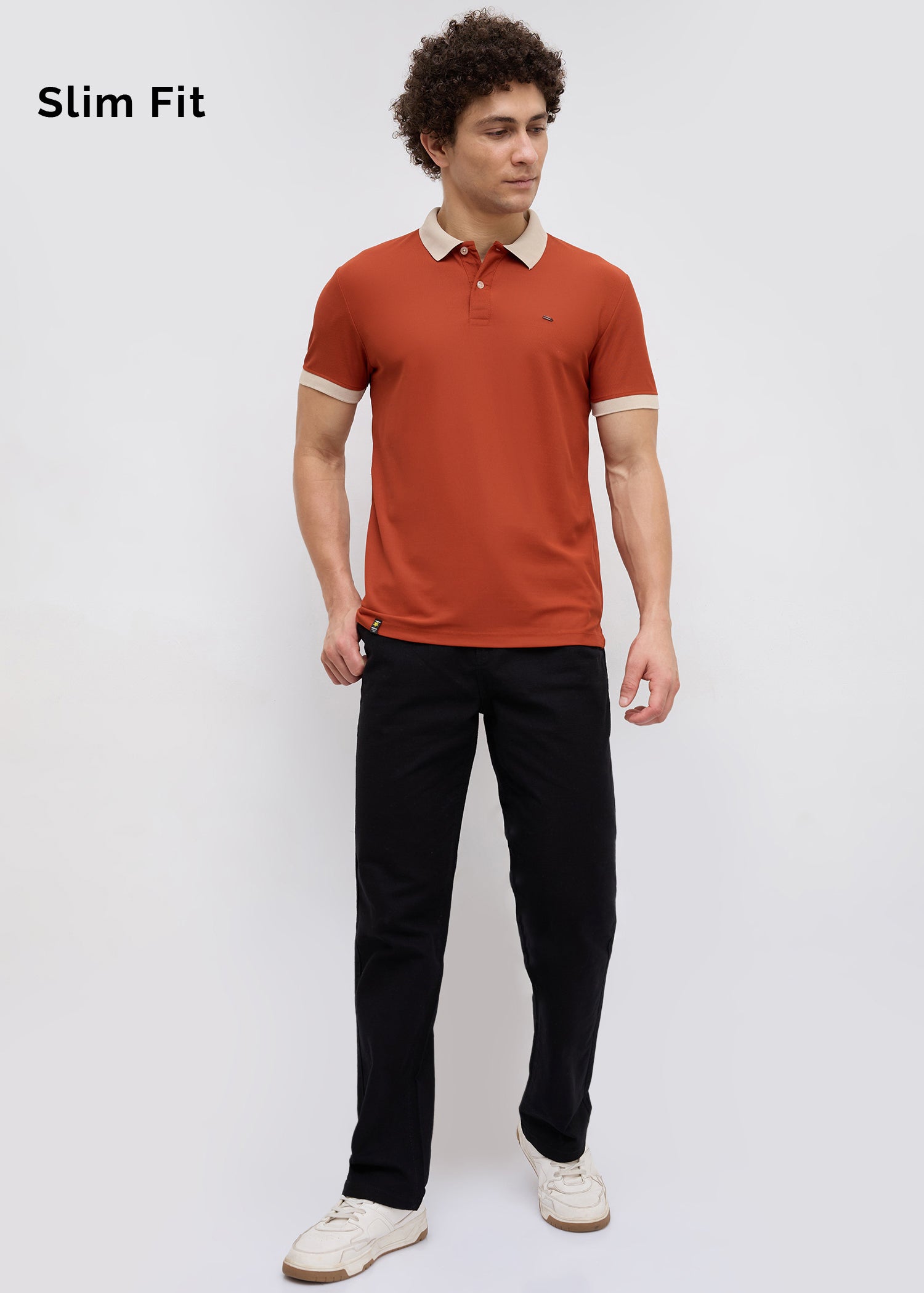 Mary Solid Polo T-Shirt: Rust