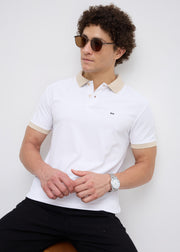 Mary Solid Polo T-Shirt: White