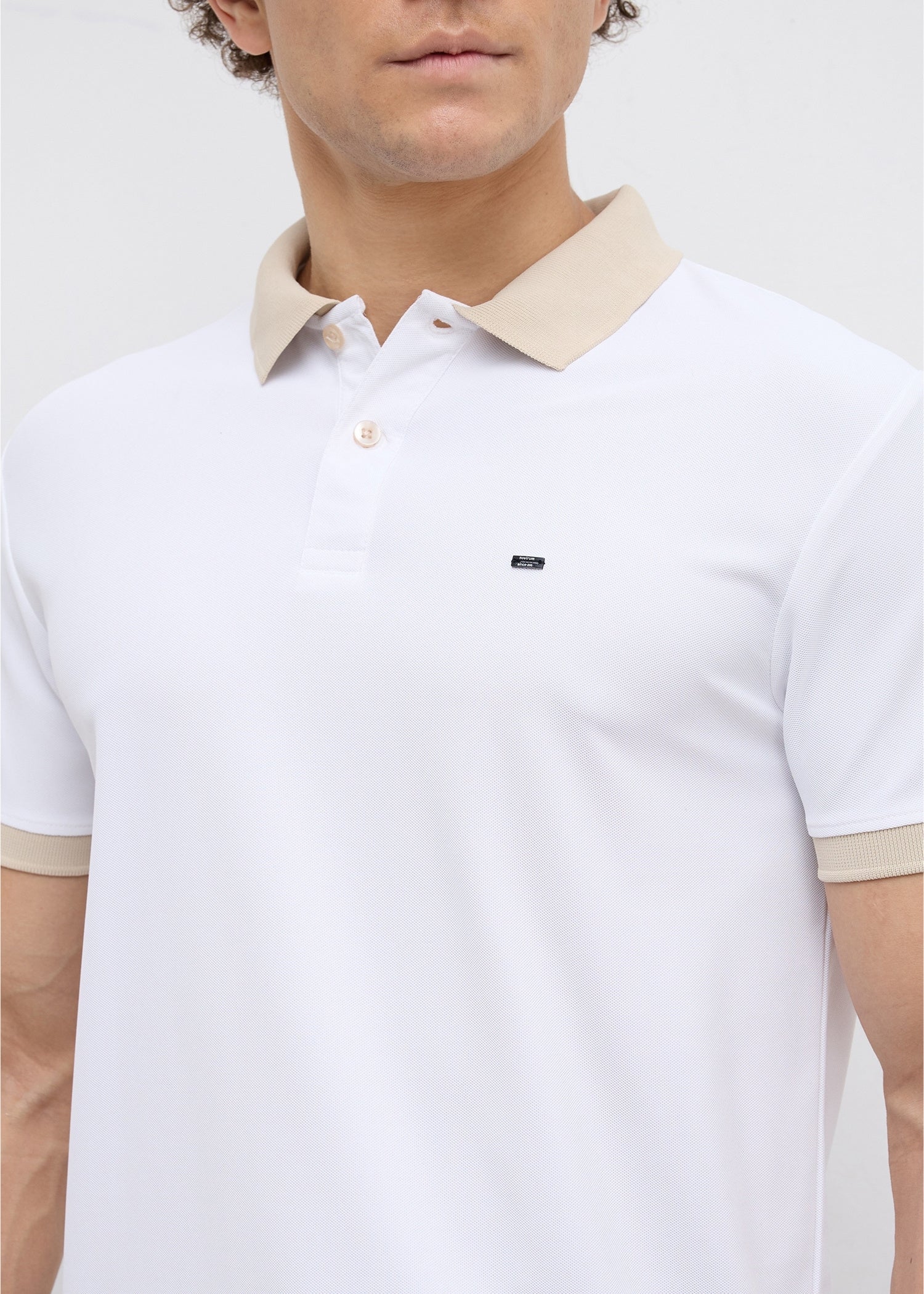 Mary Solid Polo T-Shirt: White