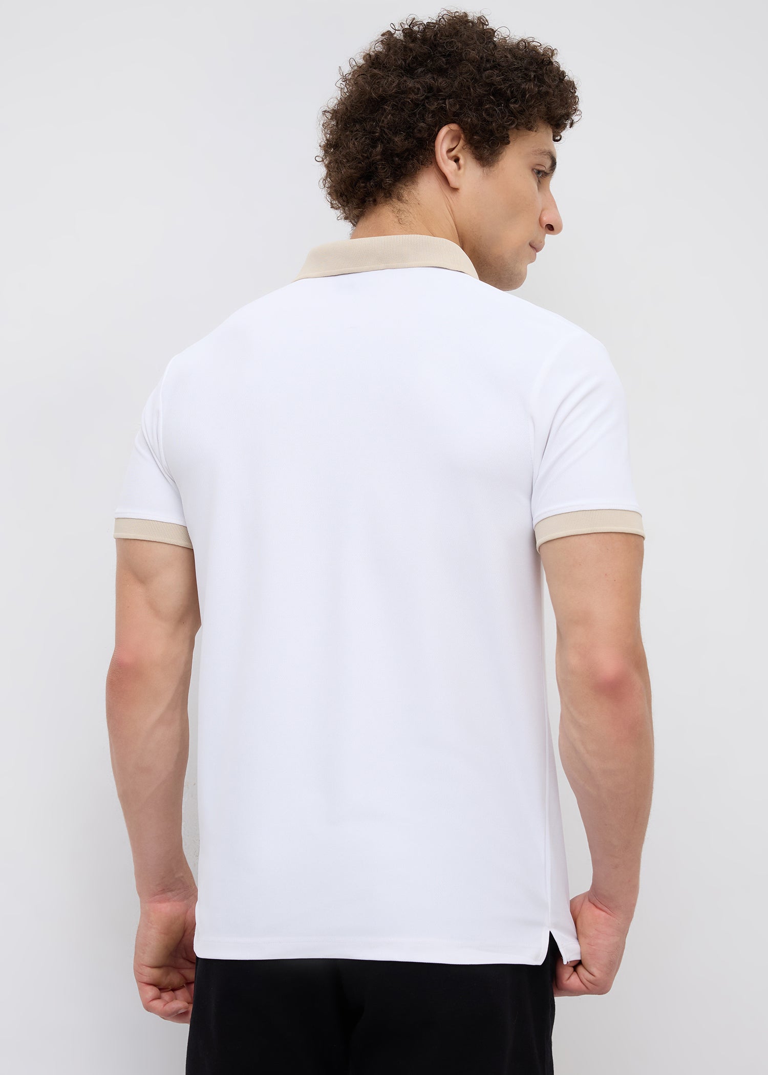 Mary Solid Polo T-Shirt: White