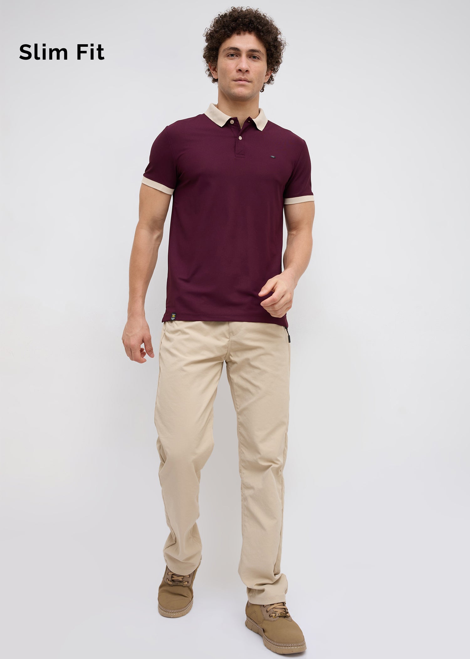 Mary Solid Polo T-Shirt: Wine
