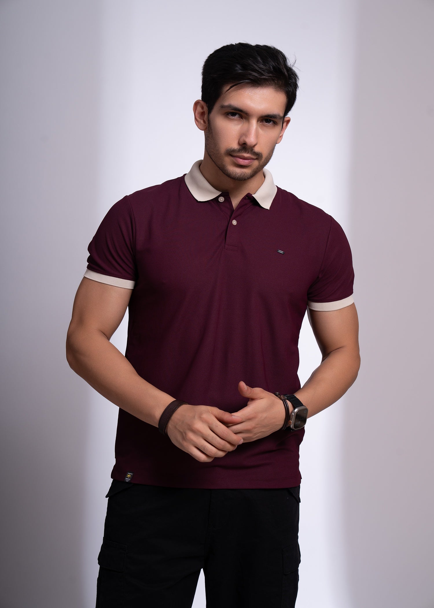 Mary Polo T-Shirt for Men | Beige Collar Detail | 12 Colors