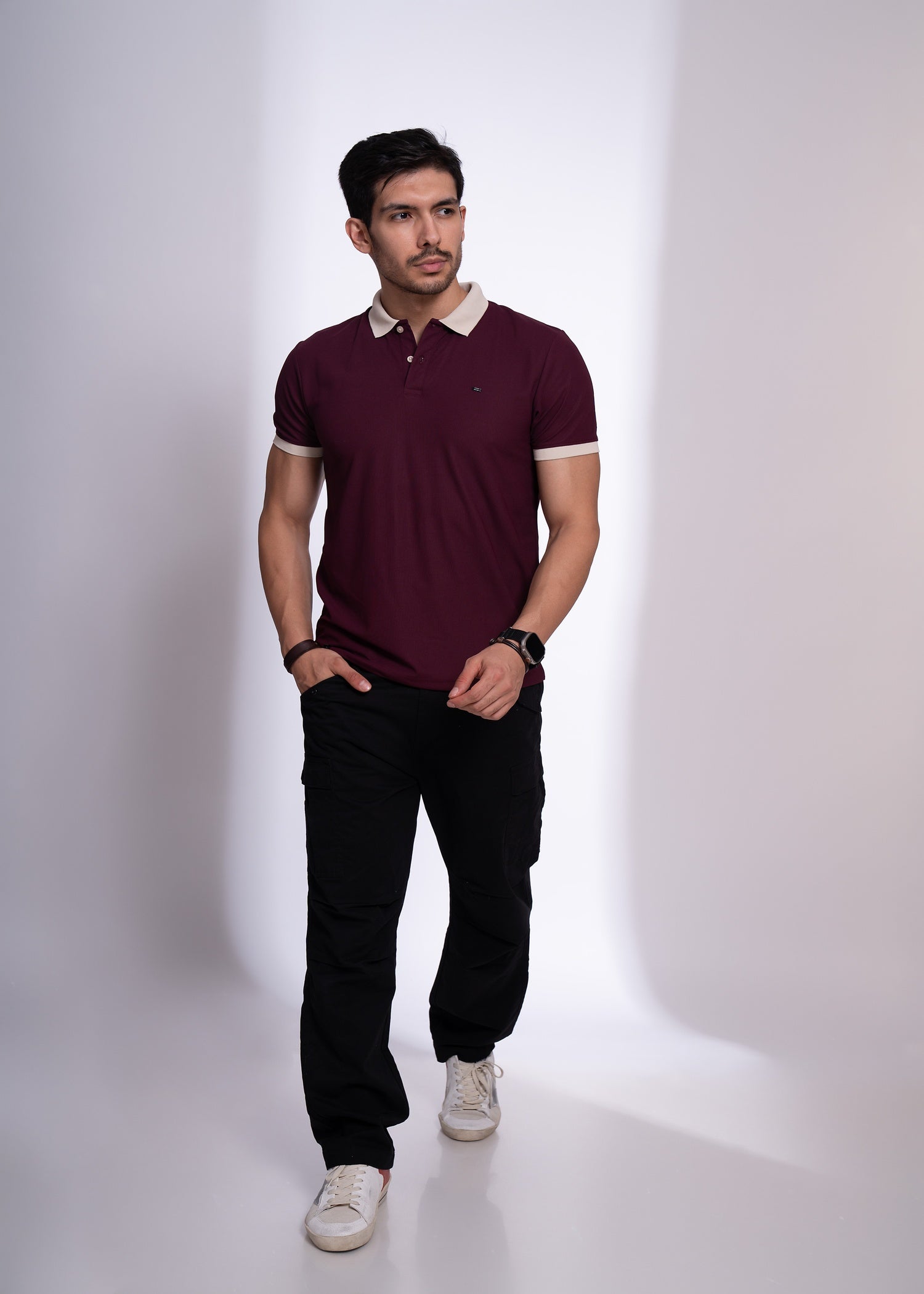 Mary Polo T-Shirt for Men | Beige Collar Detail | 12 Colors
