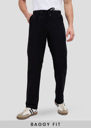 Malcom Linen Baggy Trouser: Black