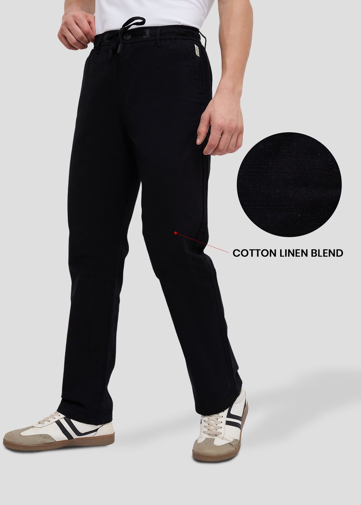 Malcom Linen Baggy Trouser: Black