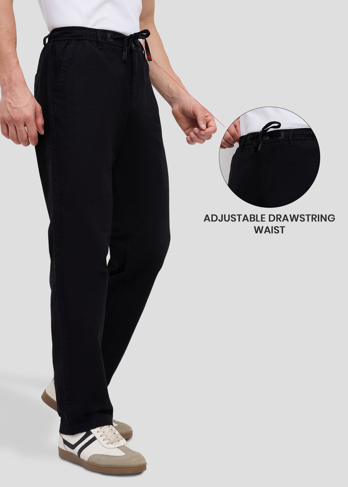 Malcom Linen Baggy Trouser: Black