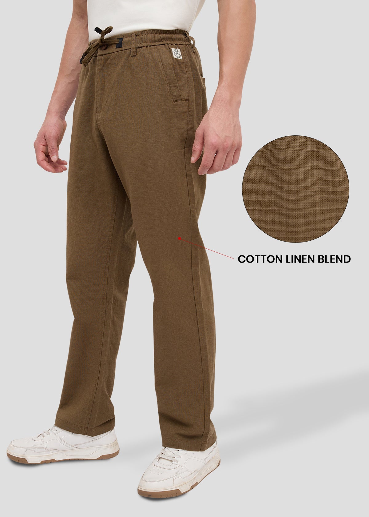 Malcom Linen Baggy Trouser: Coffee