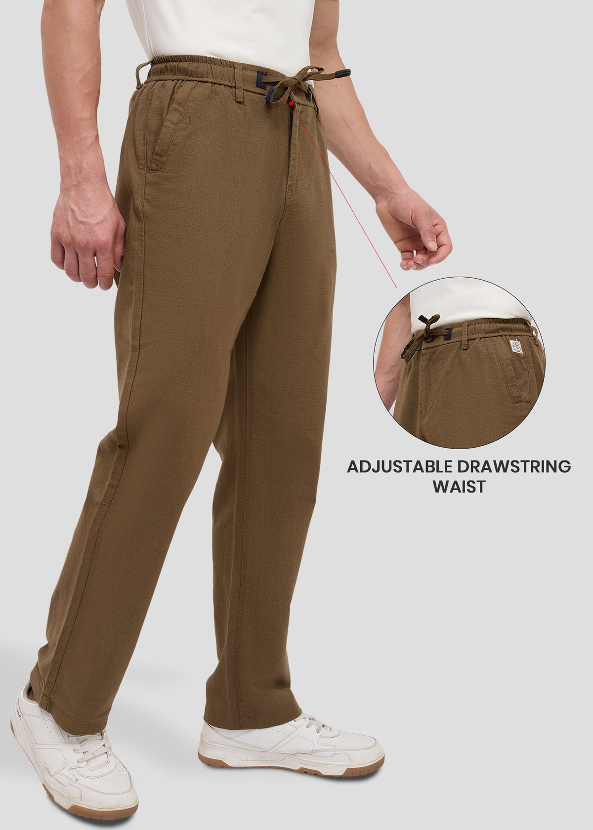 Malcom Linen Baggy Trouser: Coffee