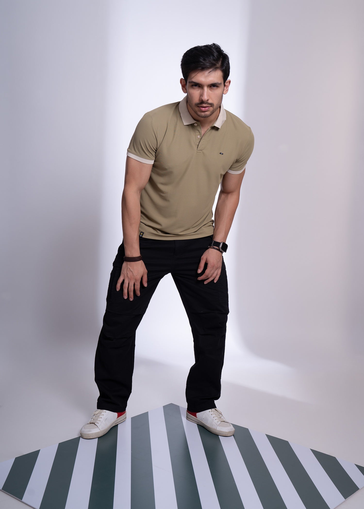 Mary Polo T-Shirt for Men | Beige Collar Detail | 12 Colors