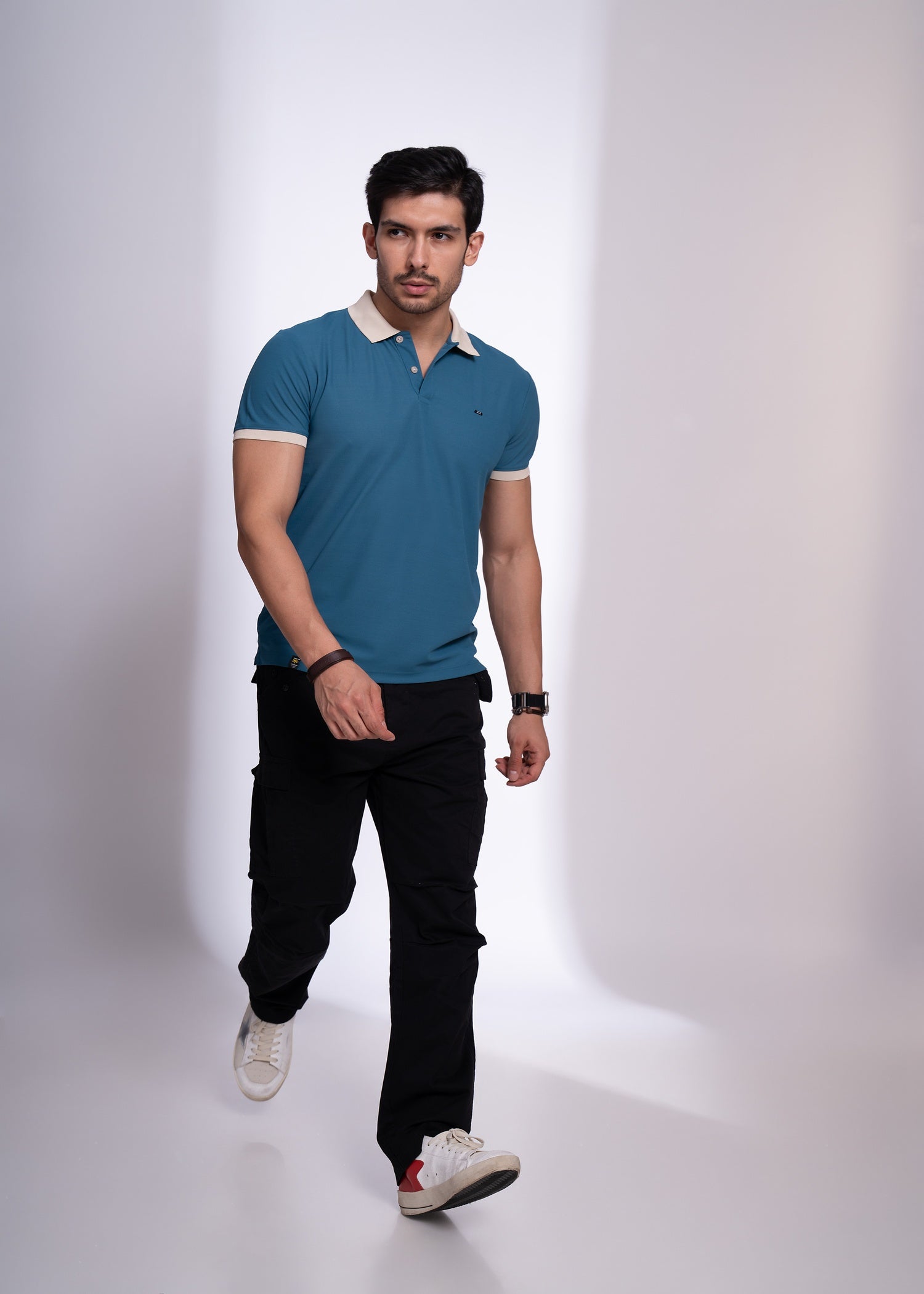 Mary Polo T-Shirt for Men | Beige Collar Detail | 12 Colors