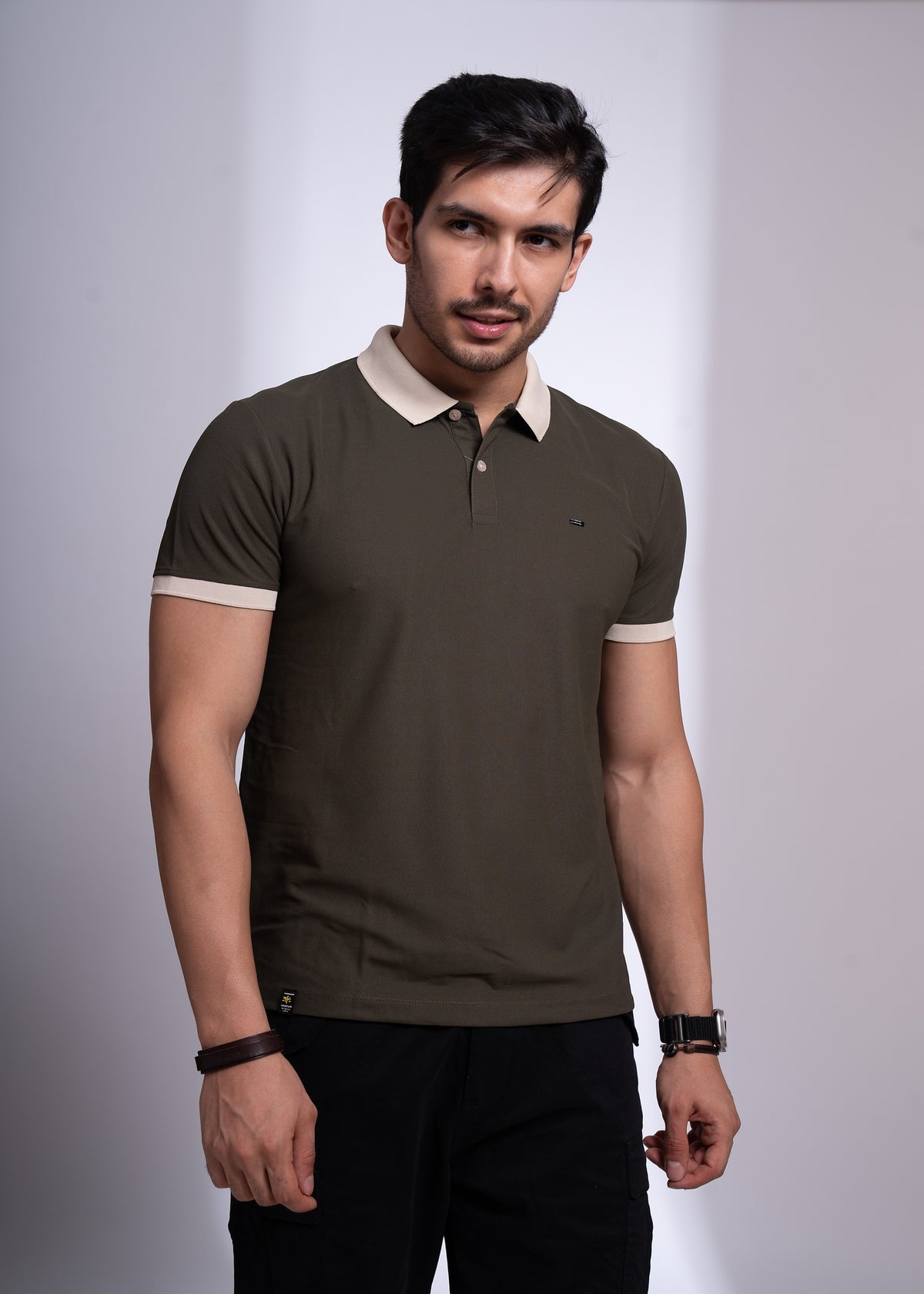 Mary Polo T-Shirt for Men | Beige Collar Detail | 12 Colors