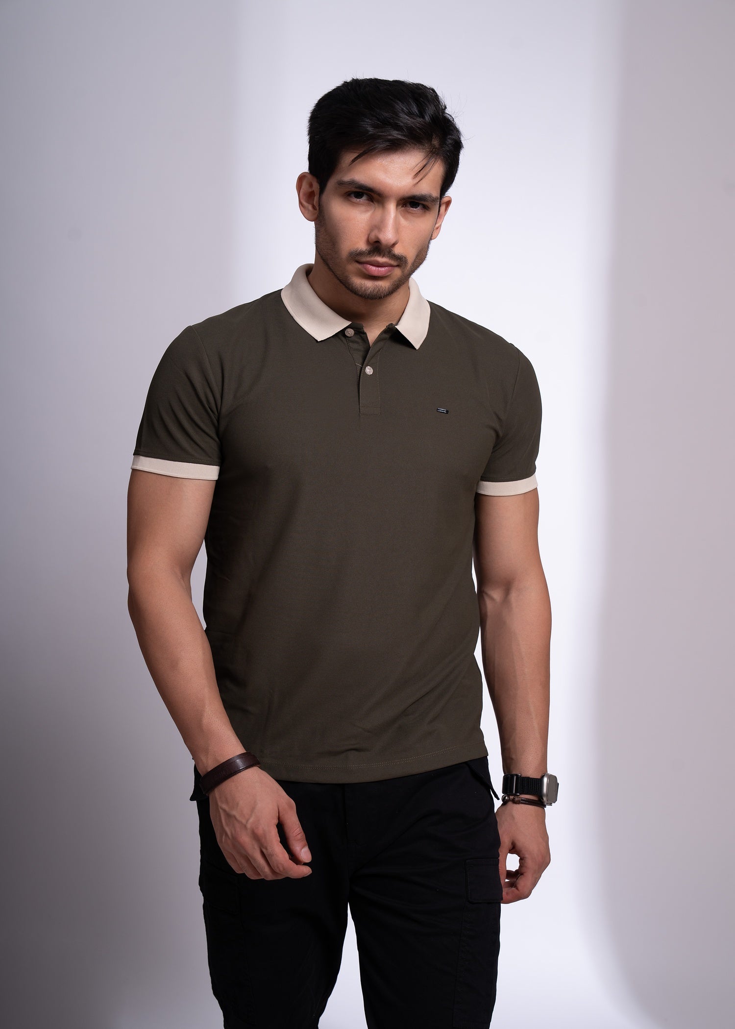 Mary Polo T-Shirt for Men | Beige Collar Detail | 12 Colors