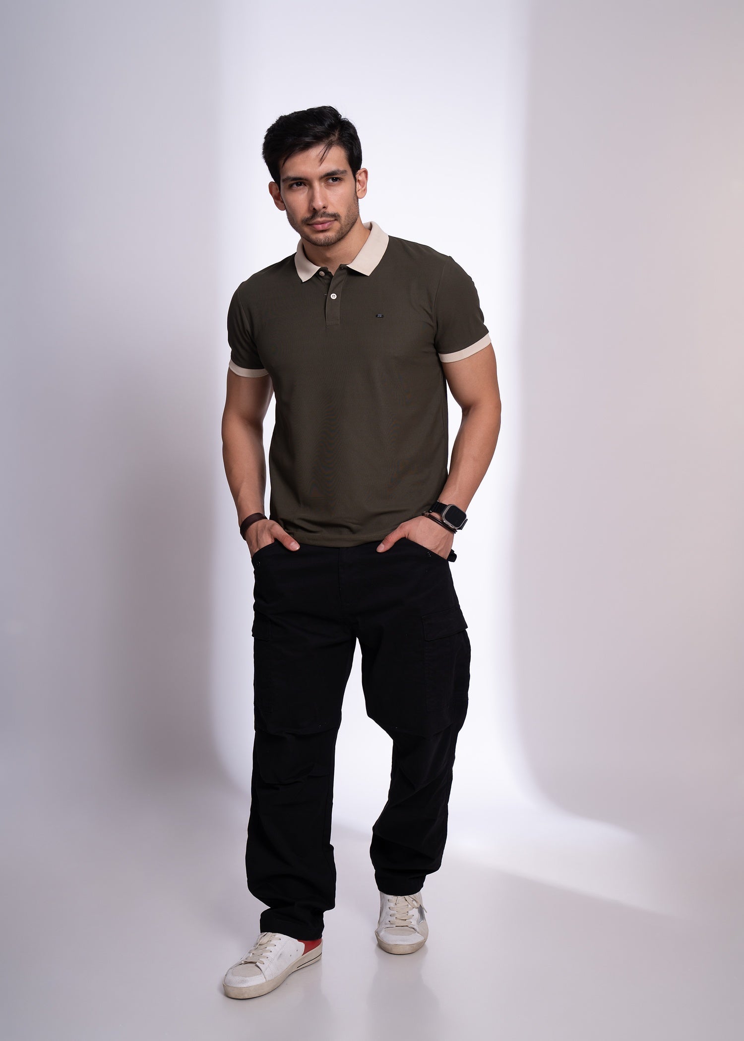 Mary Polo T-Shirt for Men | Beige Collar Detail | 12 Colors