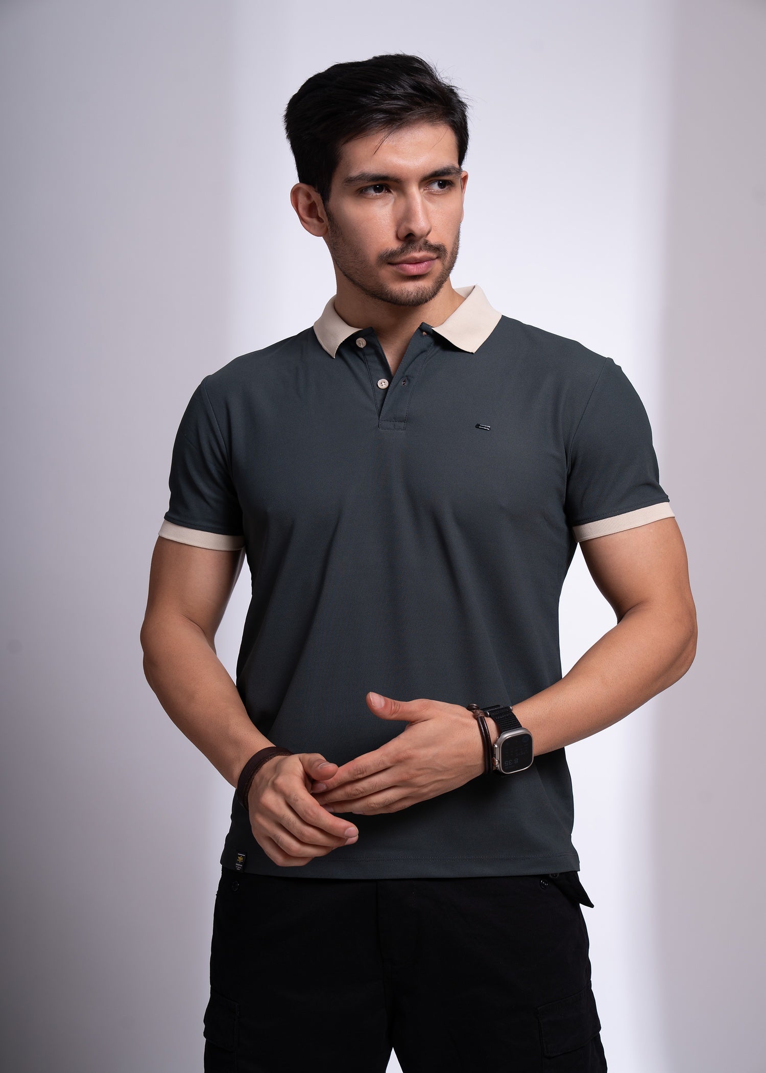 Mary Polo T-Shirt for Men | Beige Collar Detail | 12 Colors