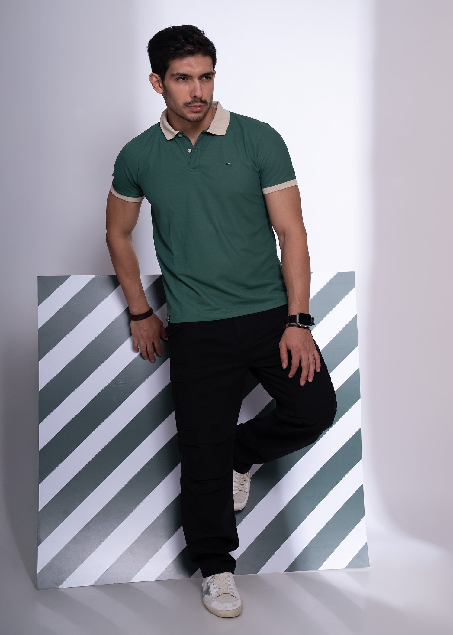 Mary Polo T-Shirt for Men | Beige Collar Detail | 12 Colors