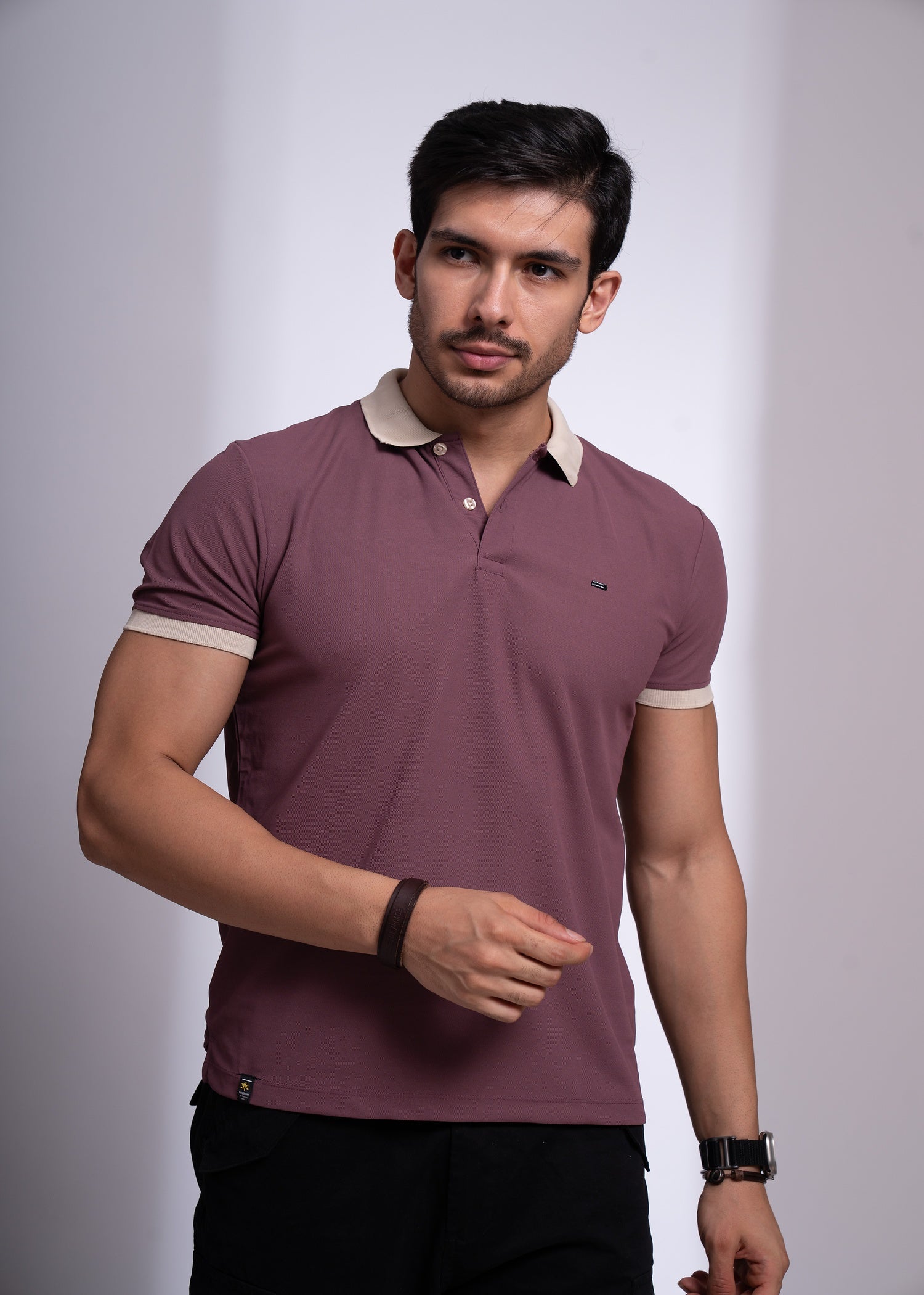 Mary Polo T-Shirt for Men | Beige Collar Detail | 12 Colors