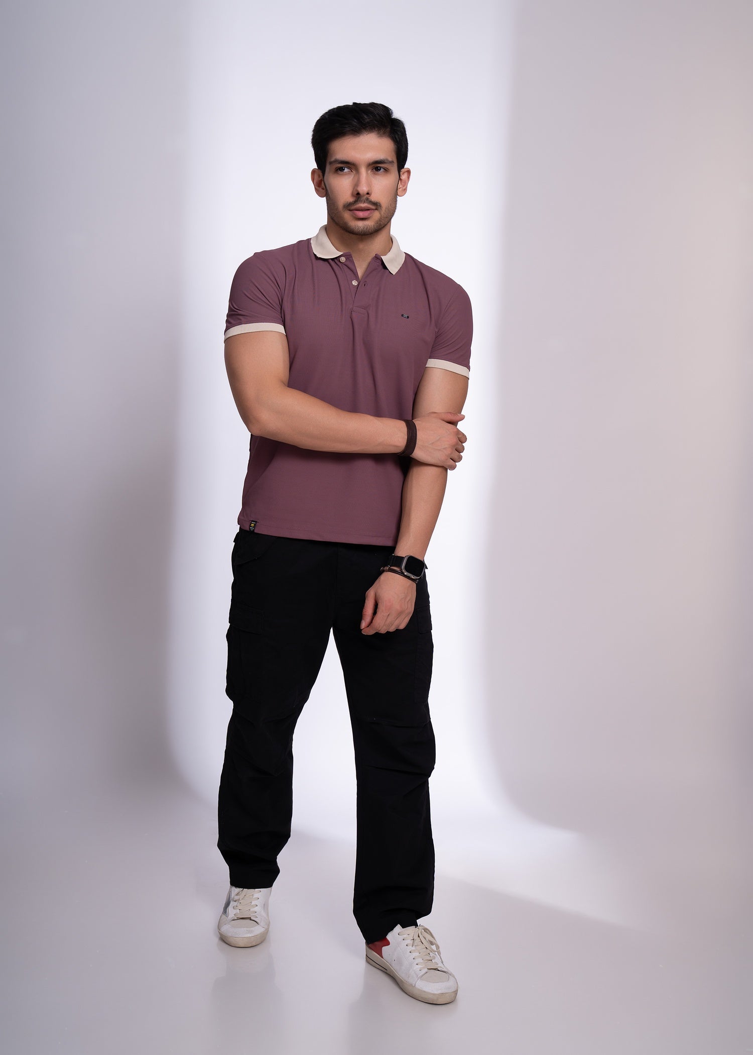 Mary Polo T-Shirt for Men | Beige Collar Detail | 12 Colors