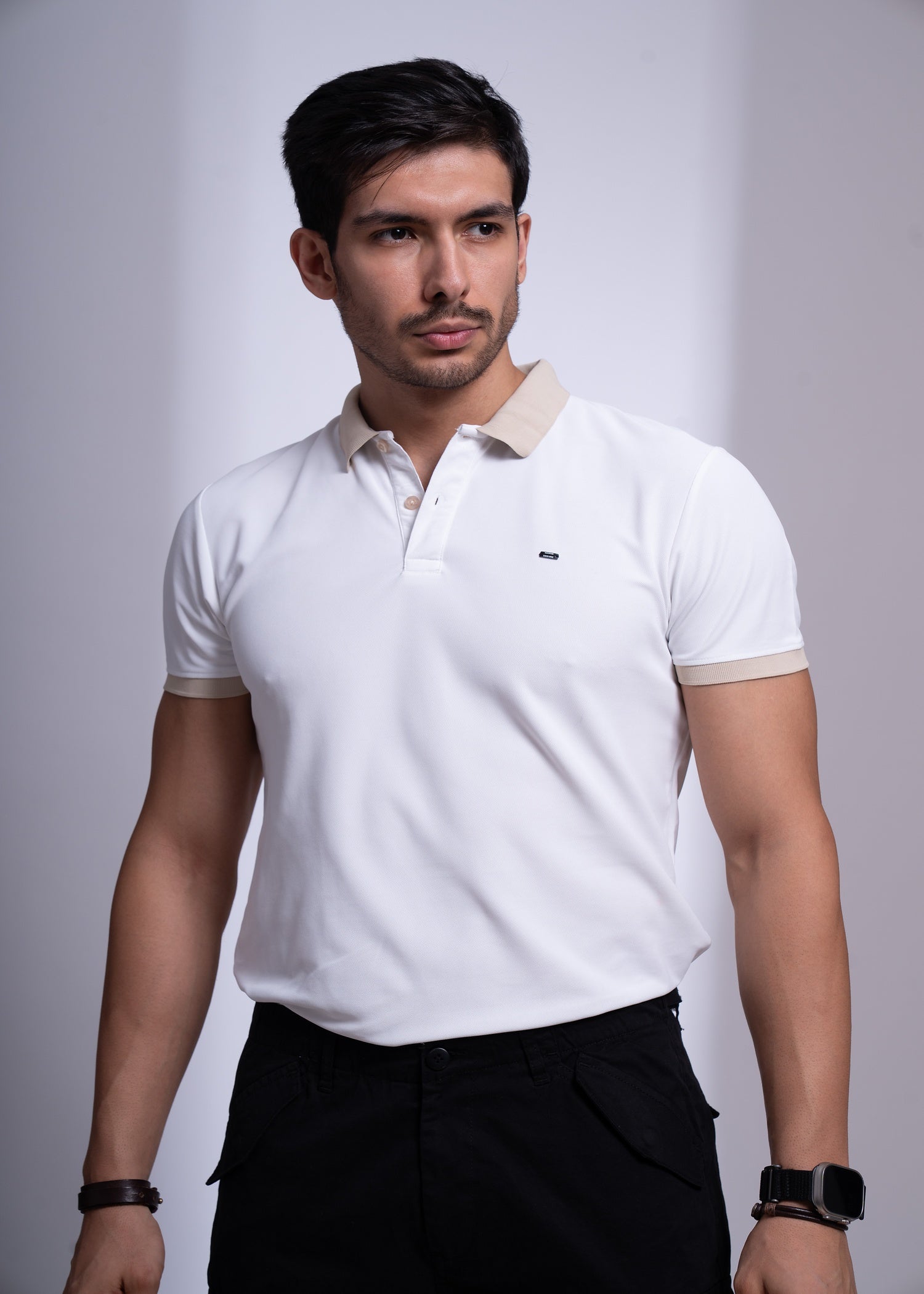Mary Polo T-Shirt for Men | Beige Collar Detail | 12 Colors