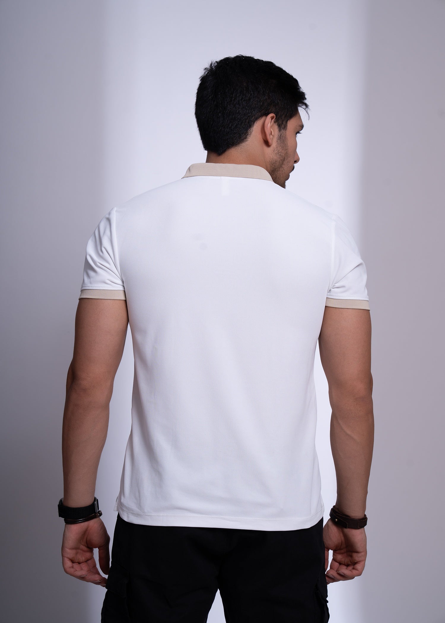 Mary Polo T-Shirt for Men | Beige Collar Detail | 12 Colors