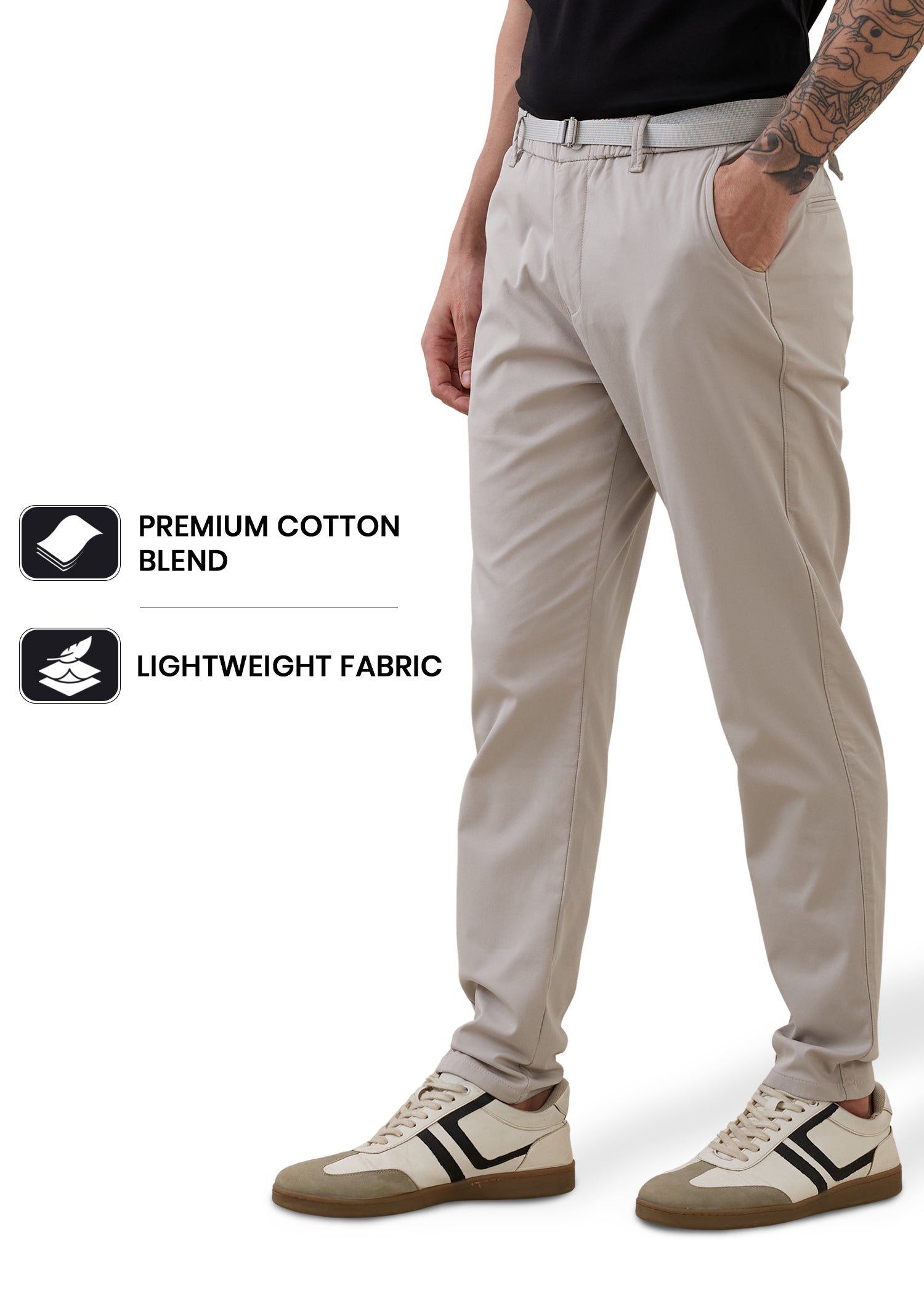 Morget Relaxed Fit Trouser: Light Grey