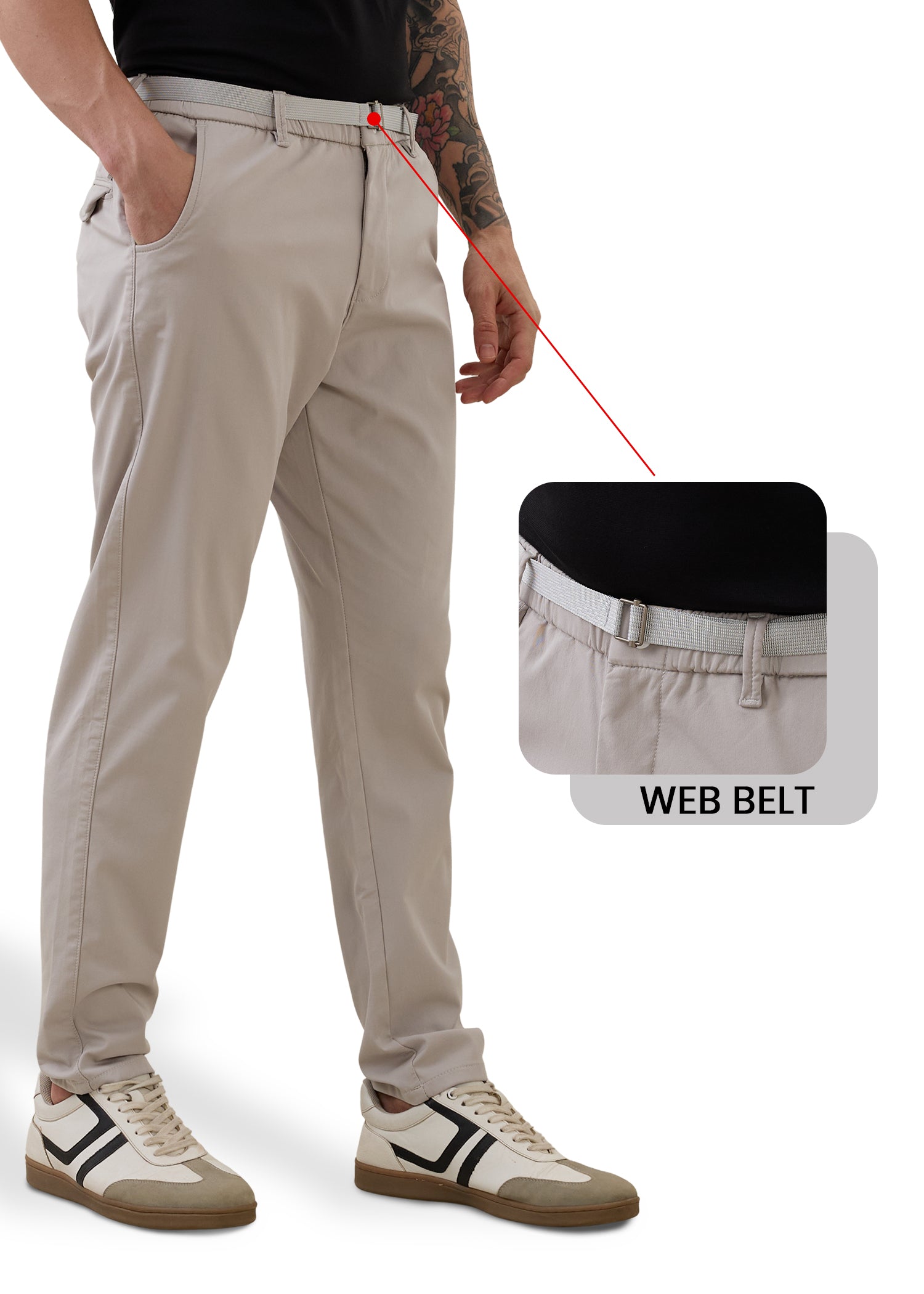 Morget Relaxed Fit Trouser: Light Grey