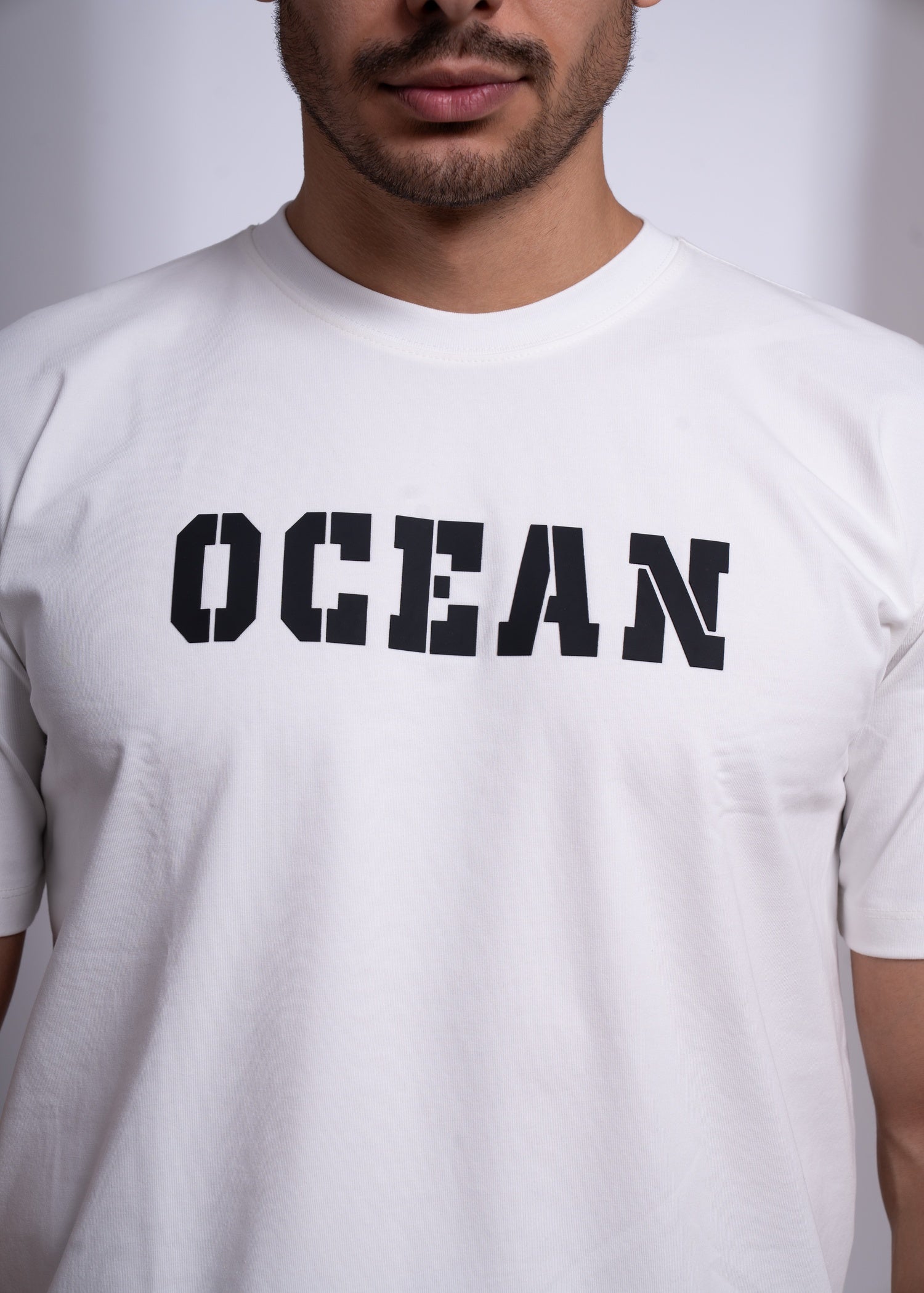 Oversized T-Shirt for Men | Ocean Print Streetwear Cotton Tee