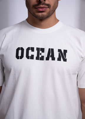 Oversized T-Shirt for Men | Ocean Print Streetwear Cotton Tee