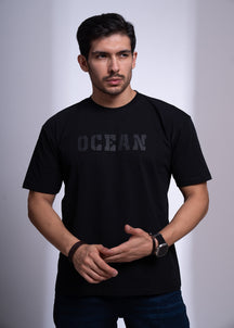 Oversized T-Shirt for Men | Ocean Print Streetwear Cotton Tee
