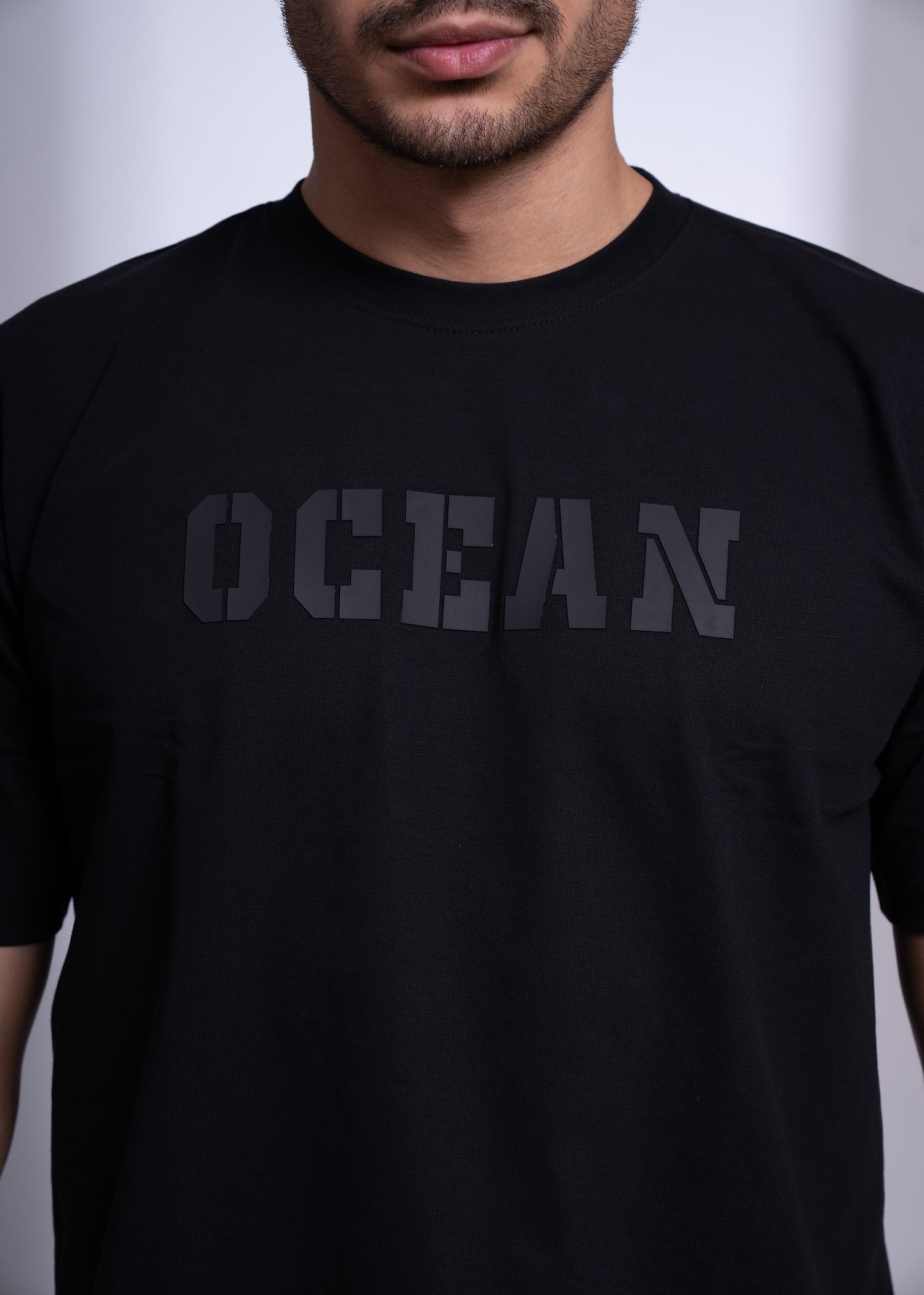 Oversized T-Shirt for Men | Ocean Print Streetwear Cotton Tee