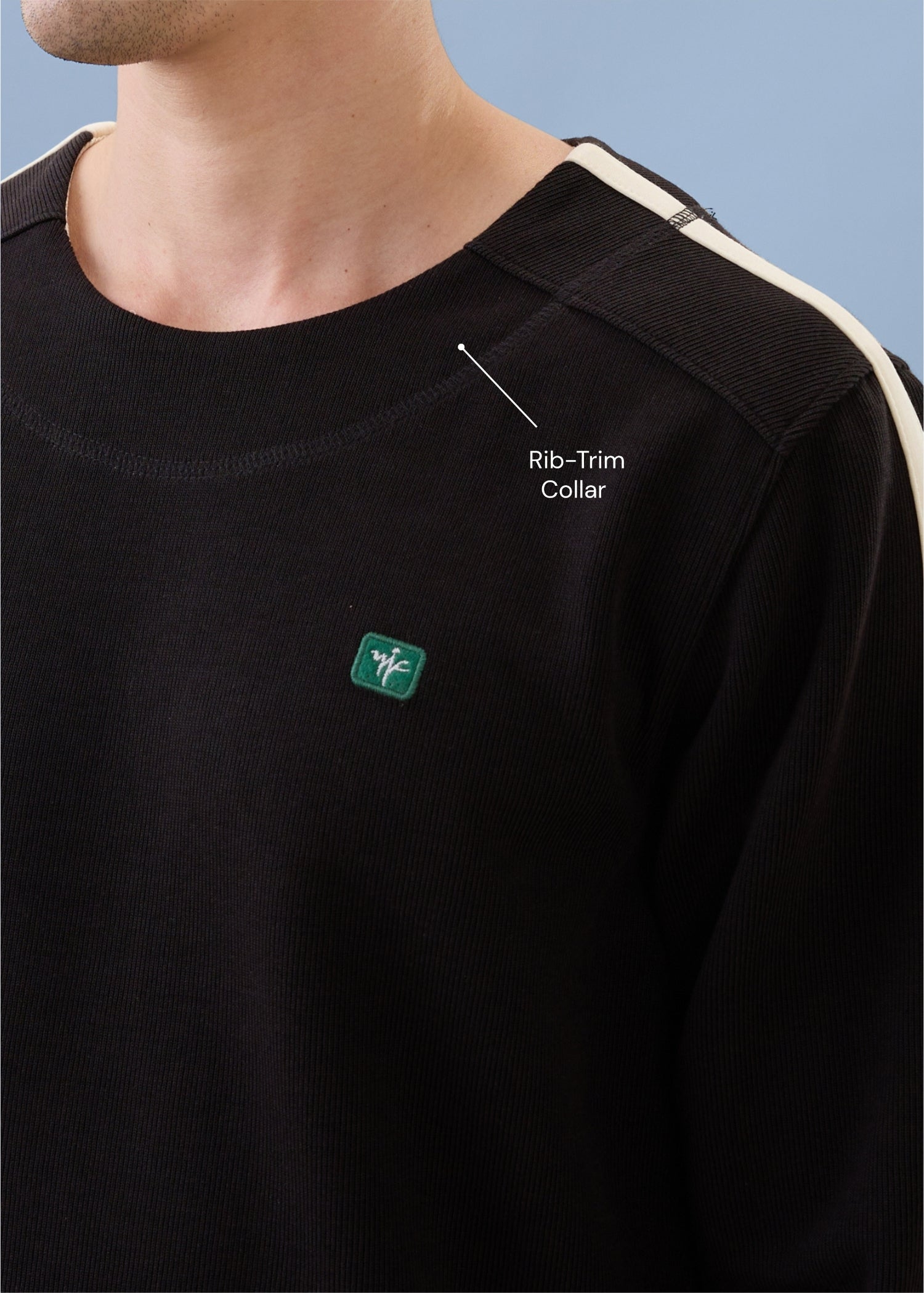 Palawan Crew Neck Pullover: Black