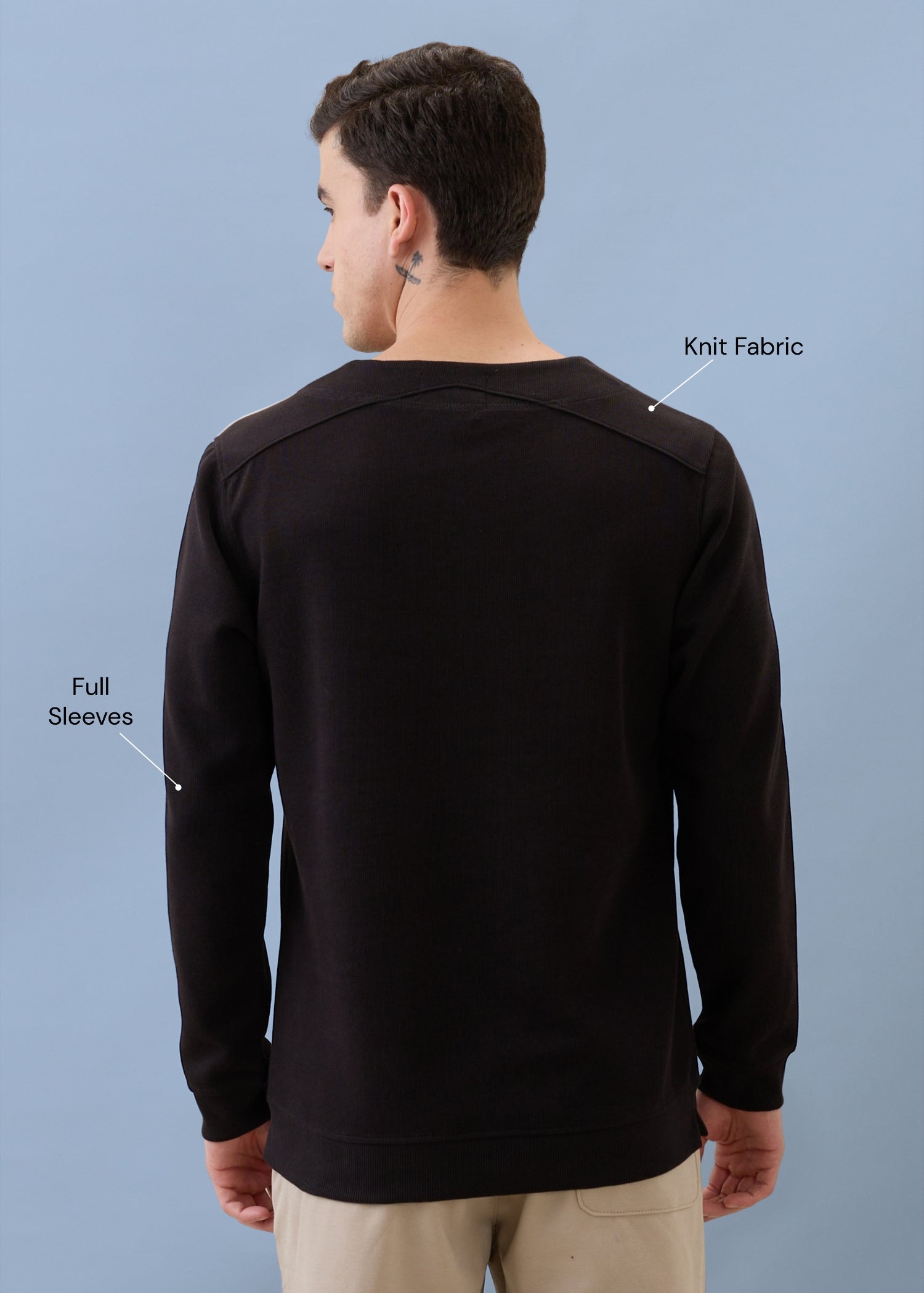 Palawan Crew Neck Pullover: Black