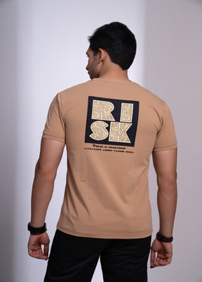 Risk Round Neck T-Shirt for Men | Bold & Trendy Casual Tee