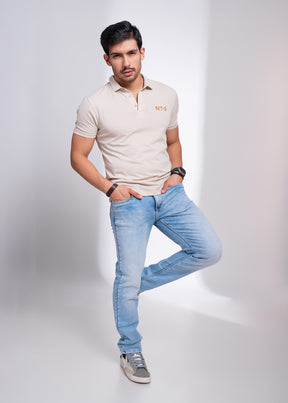 Polo T-Shirt for Men | Casual Collared Tee with Chest Embroidery