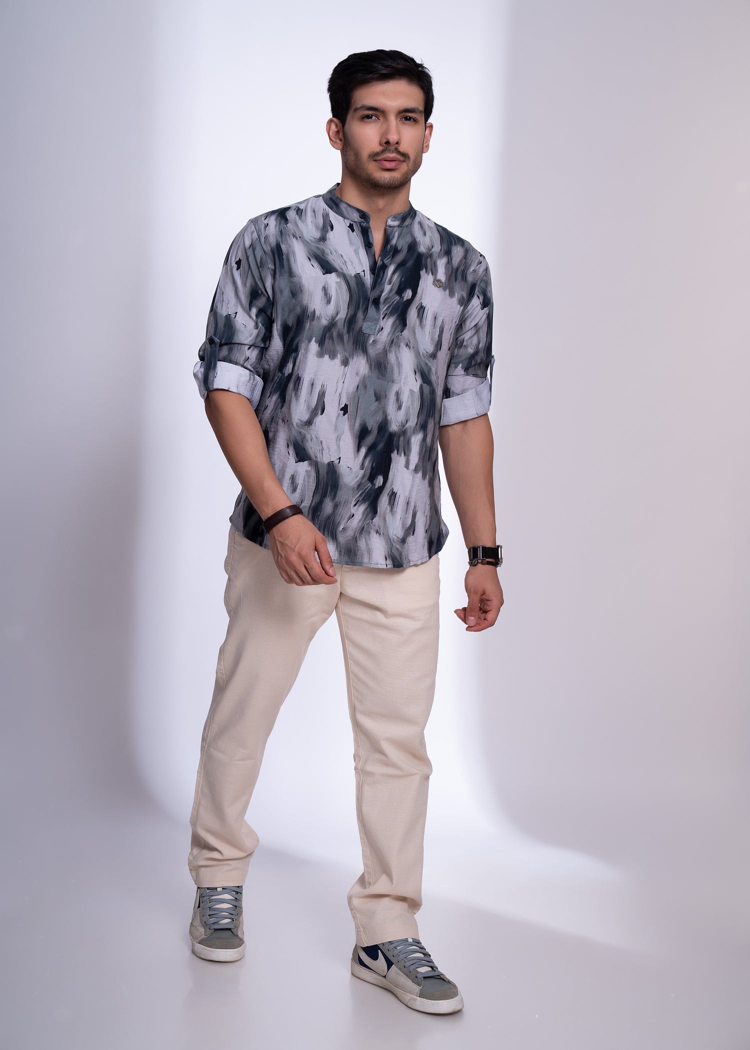 Abstract Printed Kurta for Men | Stylish Casual Wear